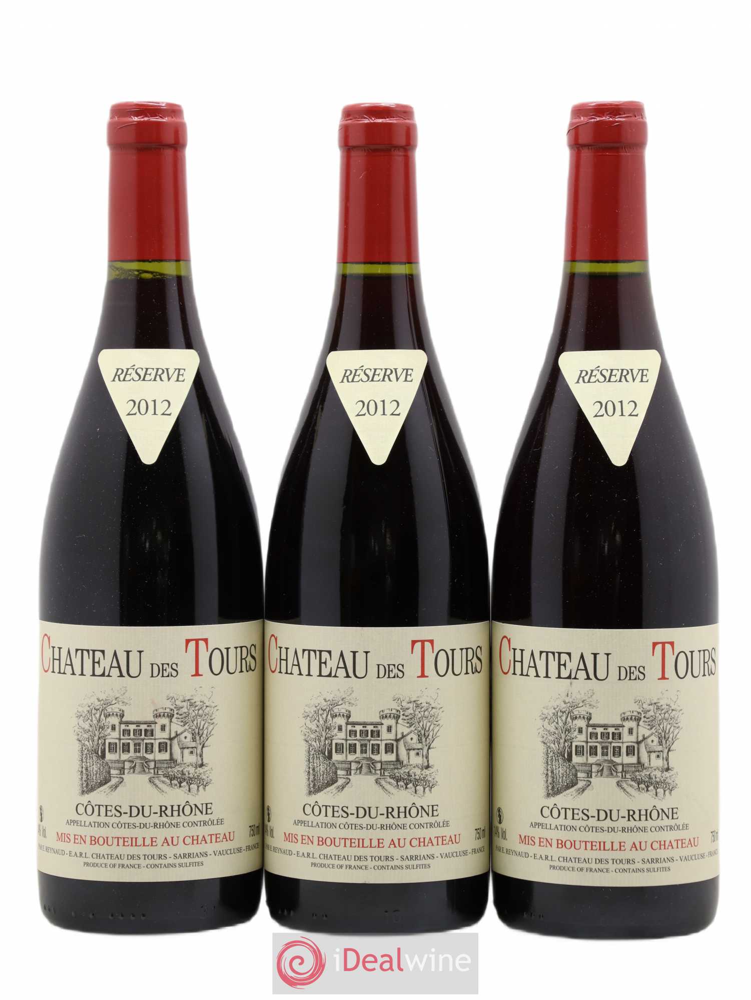 Côtes-du-Rhône Château des Tours Emmanuel Reynaud 2012 - Lot de 3 bouteilles - 0