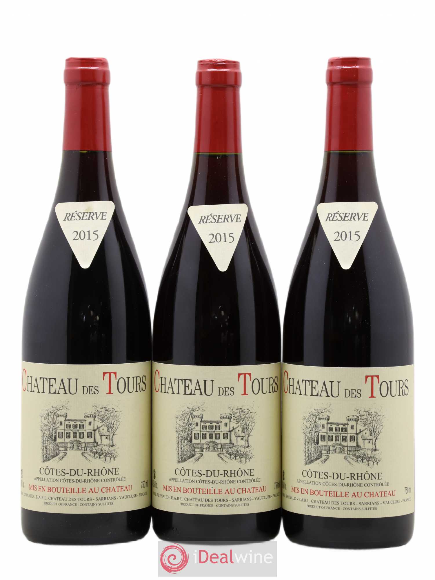 Côtes-du-Rhône Château des Tours Emmanuel Reynaud 2015 - Lot de 3 bouteilles - 0
