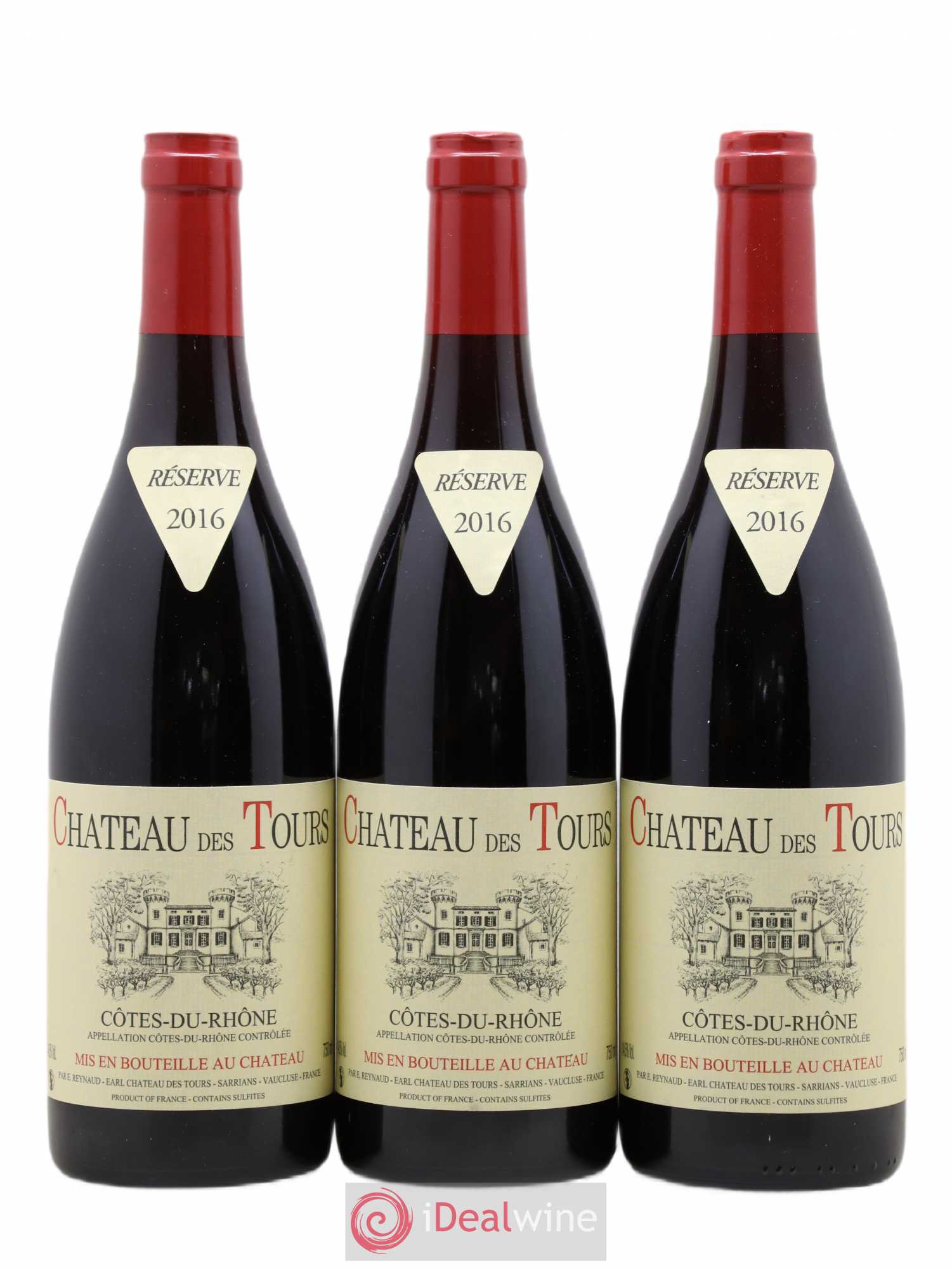 Côtes-du-Rhône Château des Tours Emmanuel Reynaud 2016 - Lot de 3 bouteilles - 0