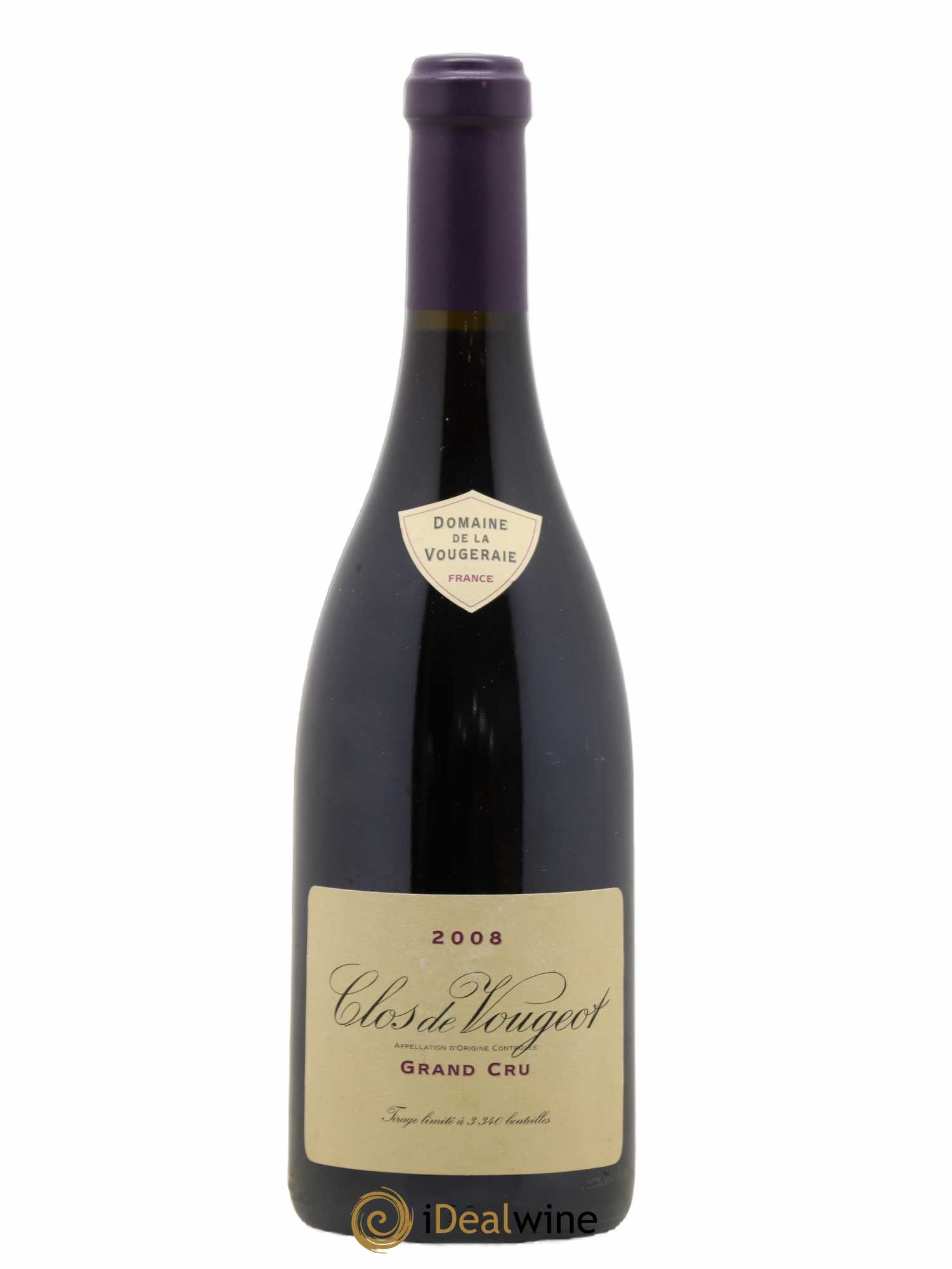Clos de Vougeot Grand Cru La Vougeraie 2008 - Lot de 1 bouteille - 0