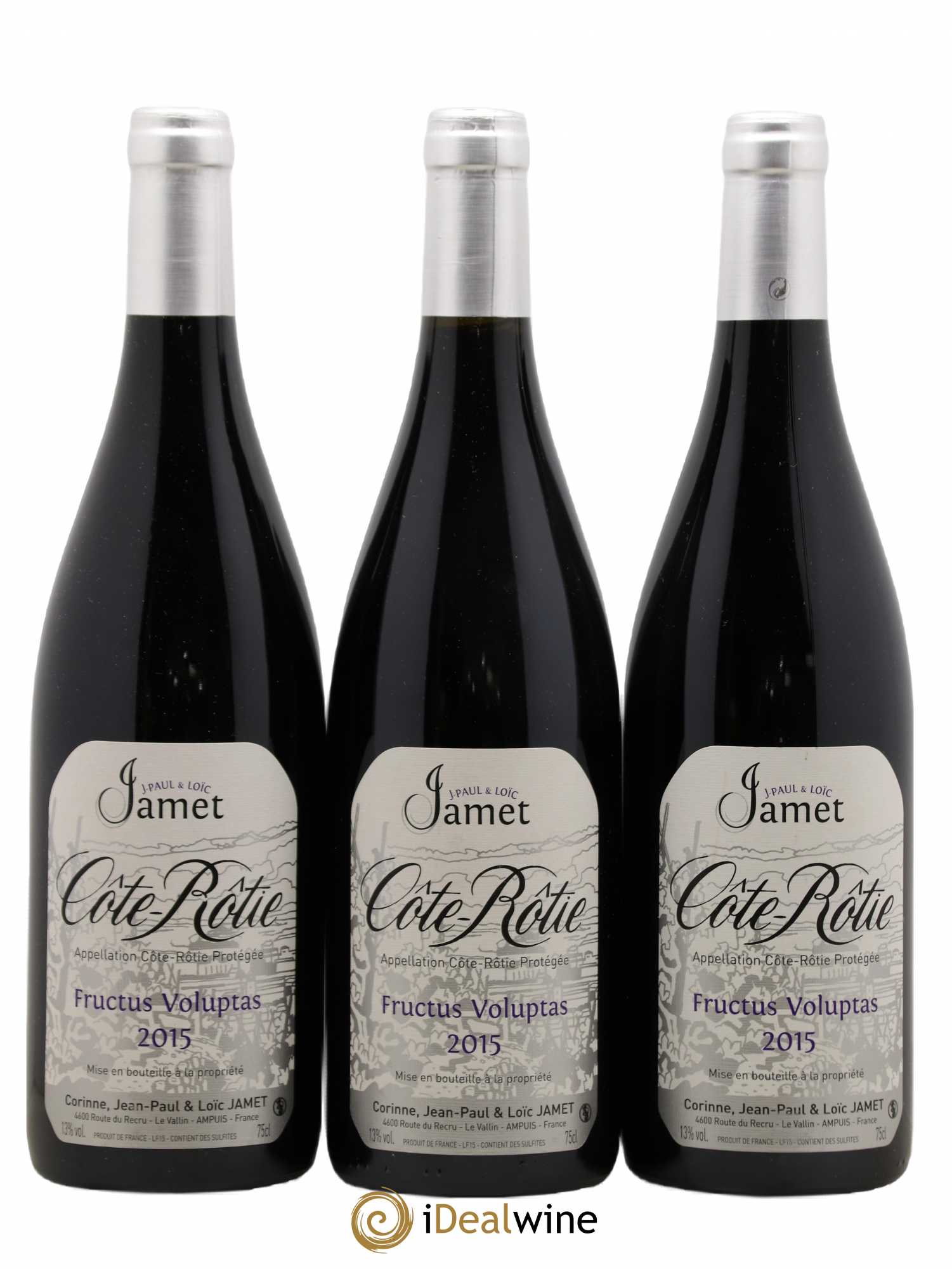 Côte-Rôtie Fructus Voluptas Jamet (Domaine) 2015 - Lot de 3 bouteilles - 0