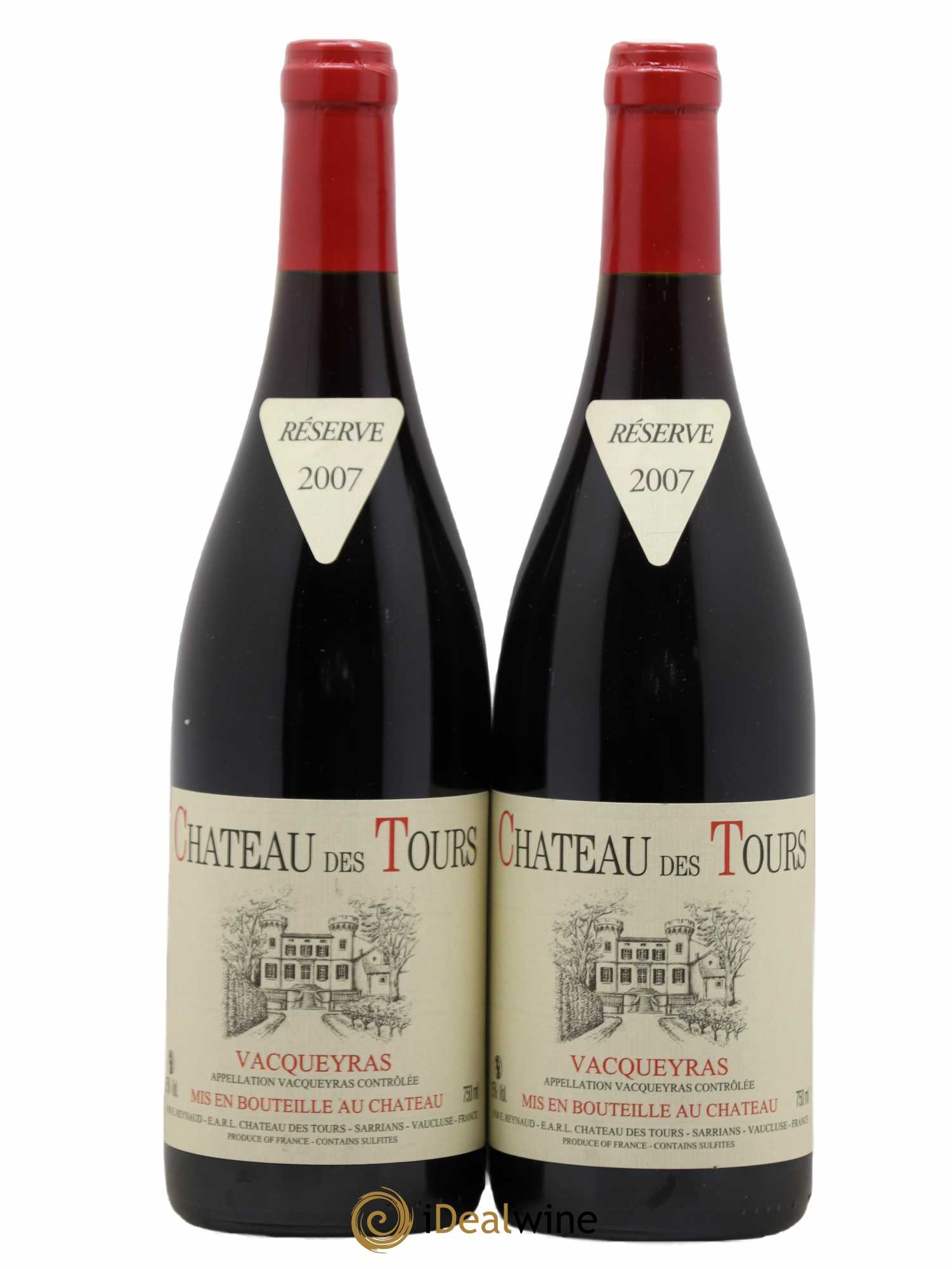 Vacqueyras Château des Tours Emmanuel Reynaud 2007 - Lot de 2 bouteilles - 0