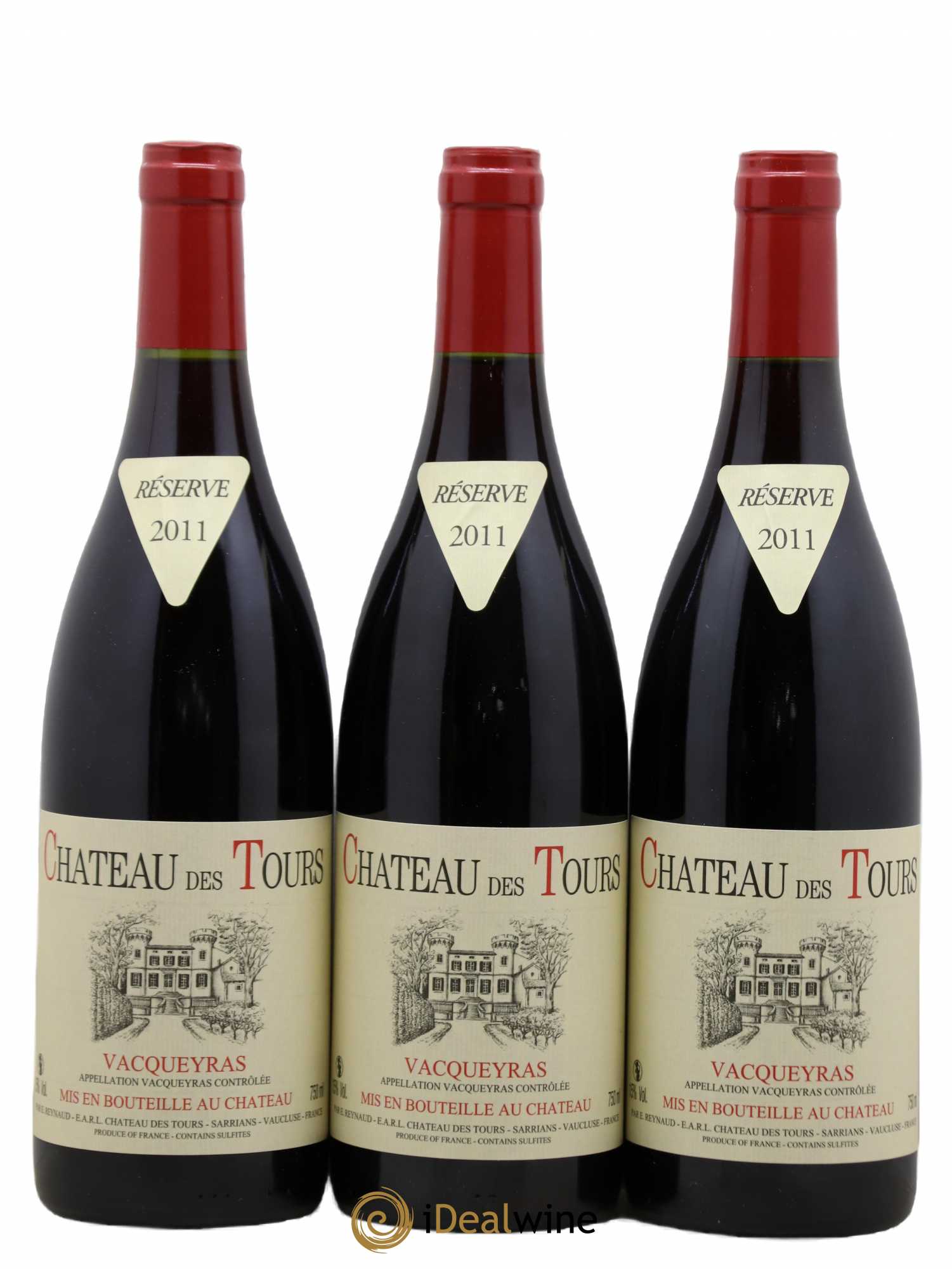 Vacqueyras Château des Tours Emmanuel Reynaud 2011 - Lot de 3 bouteilles - 0