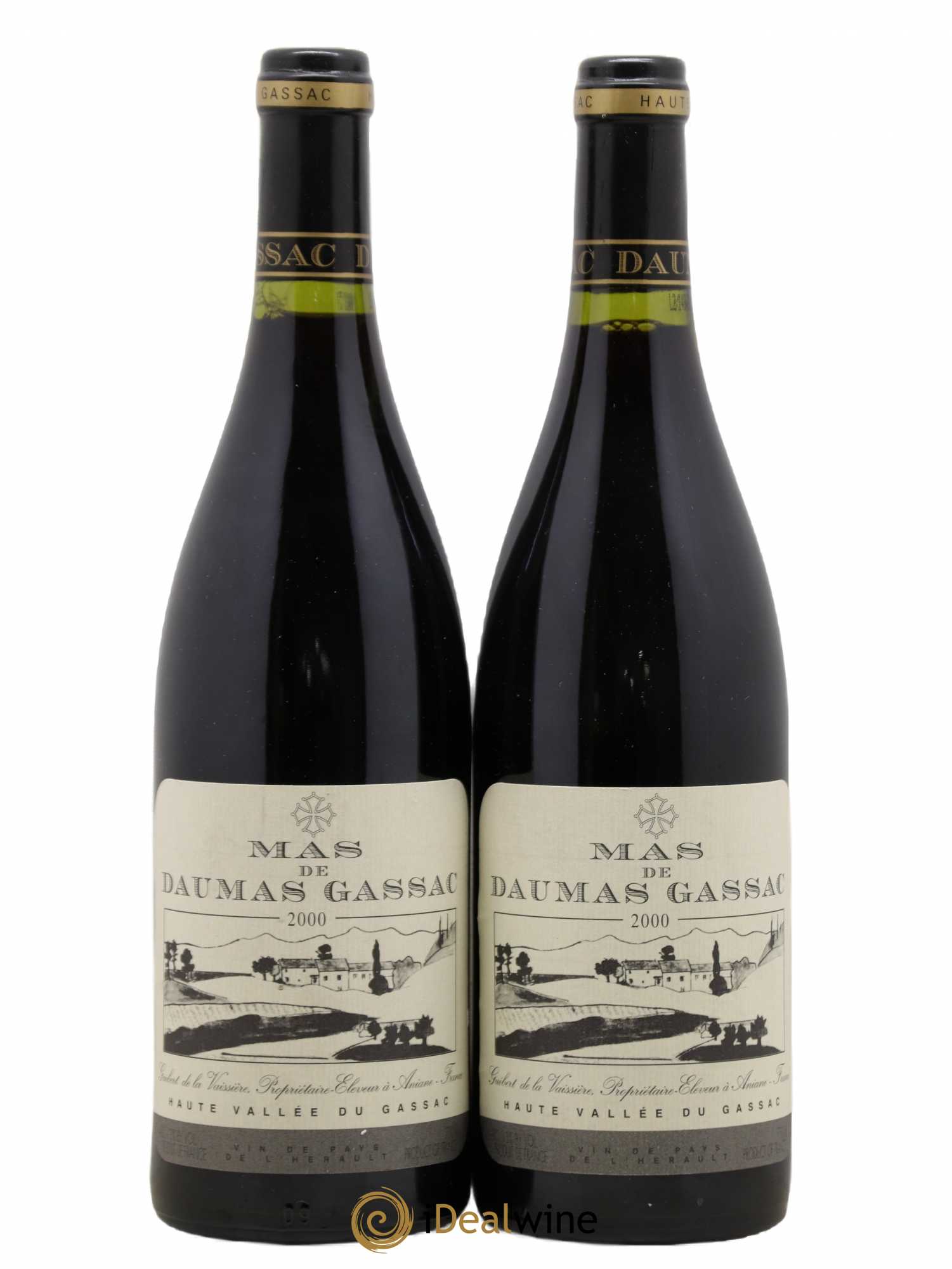 Saint-Guilhem-le-Désert - Cité d'Aniane Mas Daumas Gassac Famille Guibert de La Vaissière (sans prix de réserve) 2000 - Lot de 2 bouteilles - 0