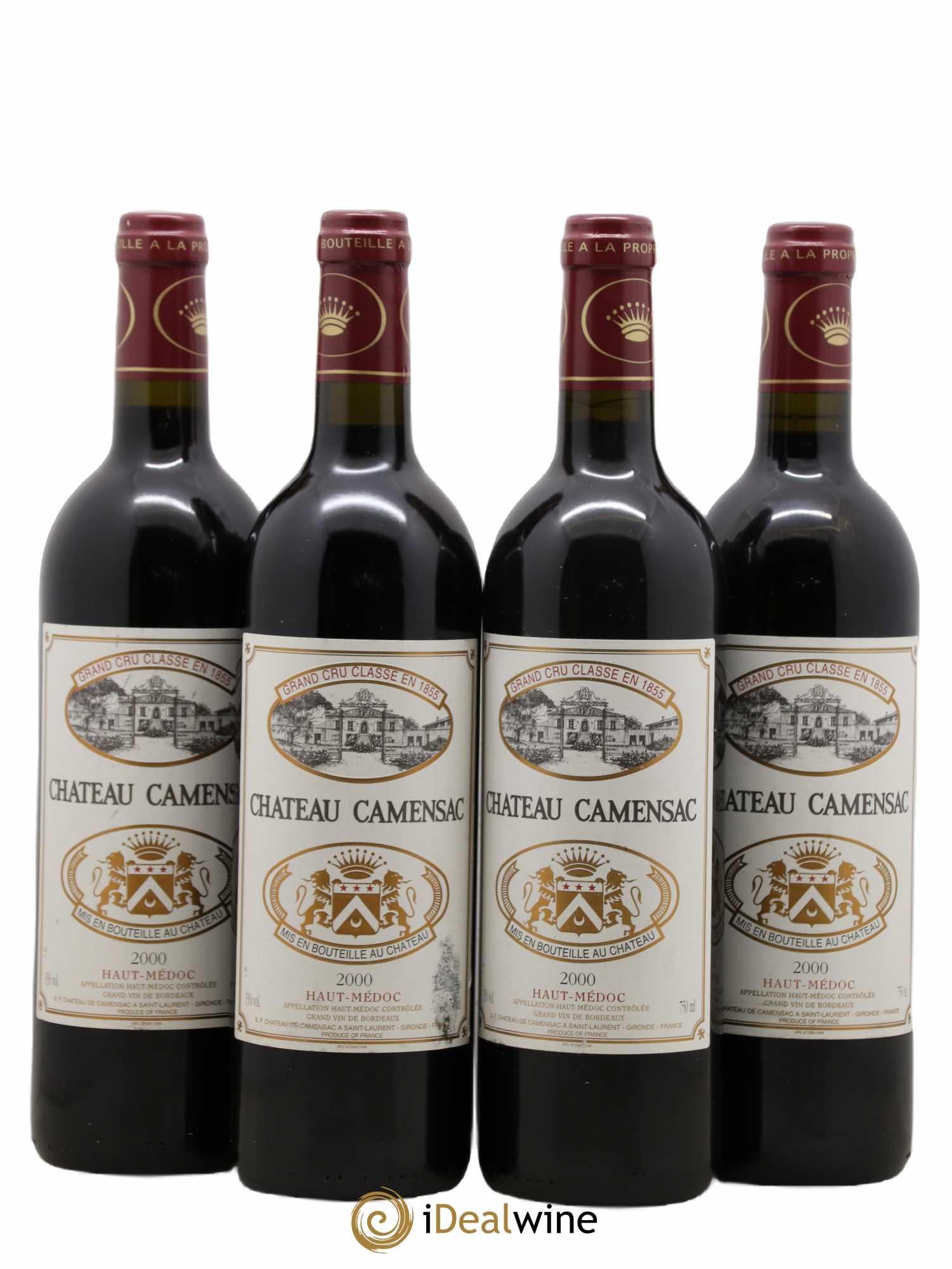 Château Camensac 5ème Grand Cru Classé 2000 - Lot de 4 bouteilles - 0