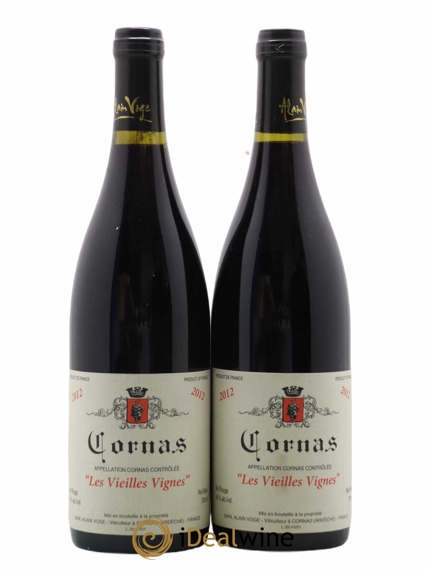 Cornas Les Vieilles Vignes Alain Voge (Domaine) 2012 - Lotto di 2 bottiglie - 0