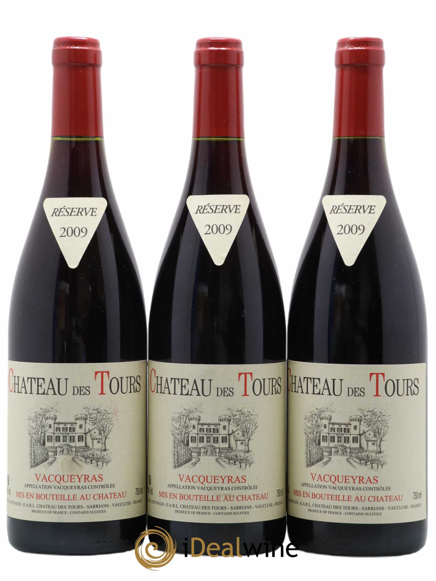 Vacqueyras Château des Tours Emmanuel Reynaud 2009 - Lot de 3 bouteilles - 0