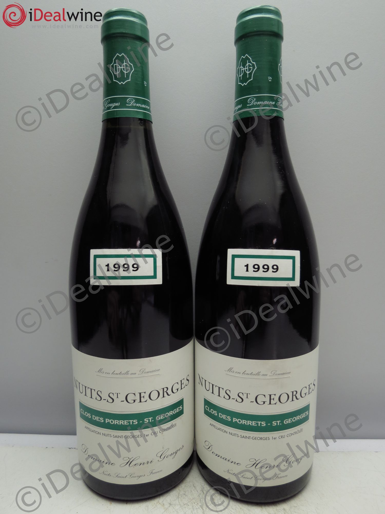 Nuits-Saint-Georges 1er Cru Clos des Porrets St Georges Henri Gouges 1999 - Lot de 2 bouteilles - 0