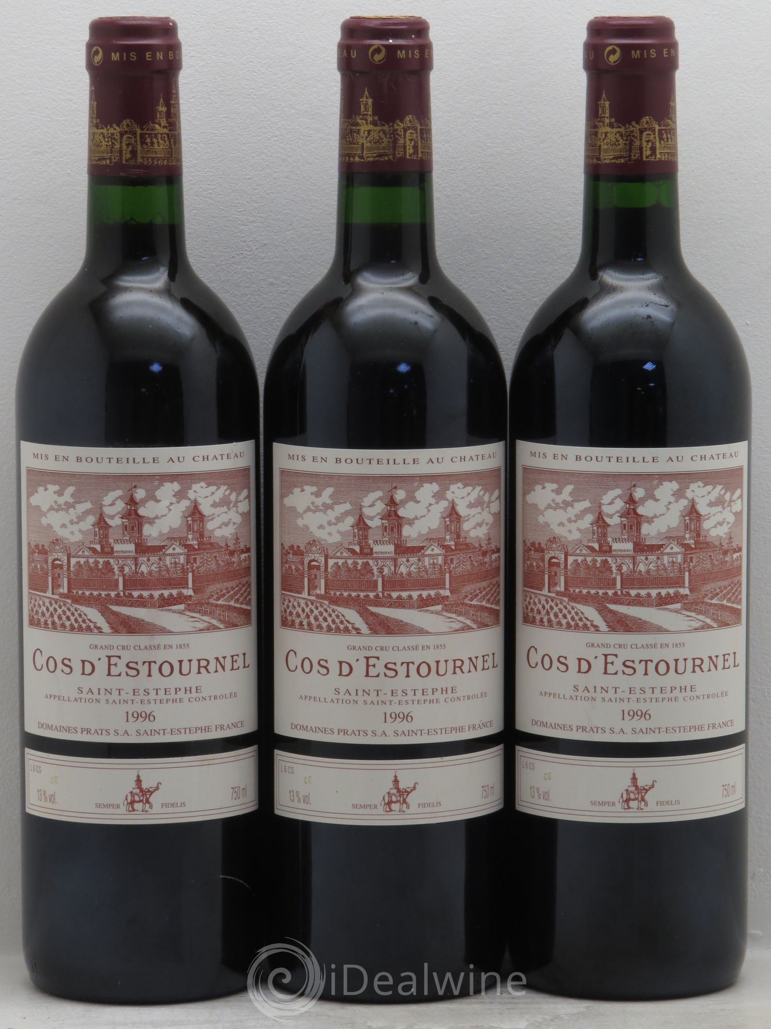 Cos d'Estournel 2ème Grand Cru Classé 1996 - Lot de 3 bouteilles - 0