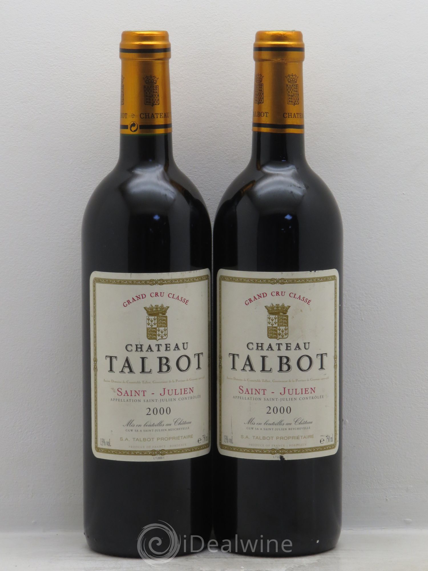 Château Talbot 4ème Grand Cru Classé 2000 - Lot de 2 bouteilles - 0
