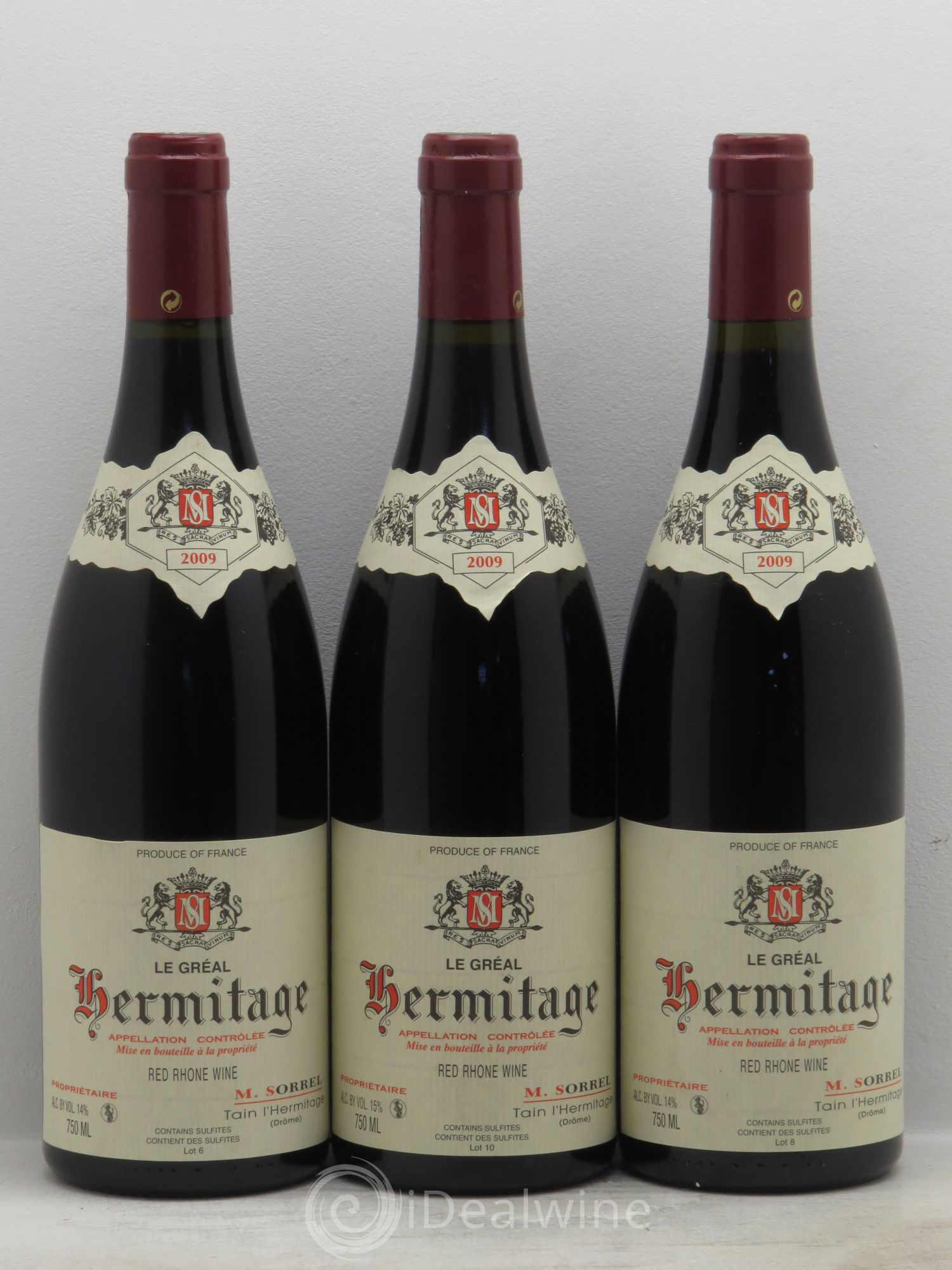 Hermitage Le Gréal Marc Sorrel 2009 - Lot de 3 bouteilles - 0