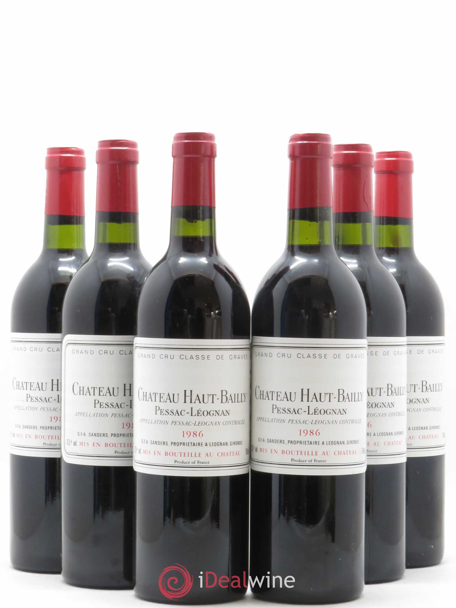 Château Haut-Bailly Cru Classé de Graves 1986 - Lot de 6 bouteilles - 0