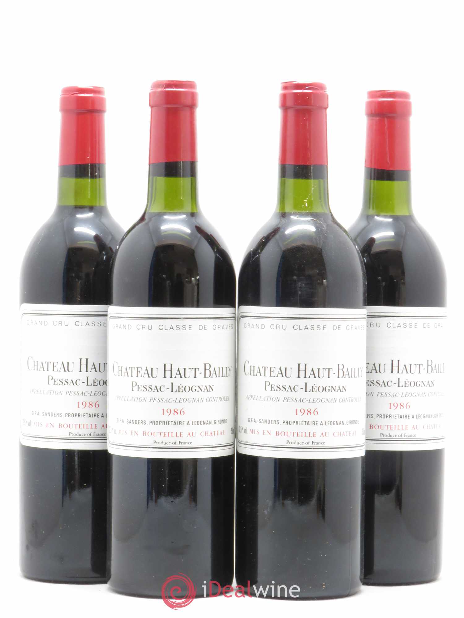 Château Haut-Bailly Cru Classé de Graves 1986 - Lot de 4 bouteilles - 0