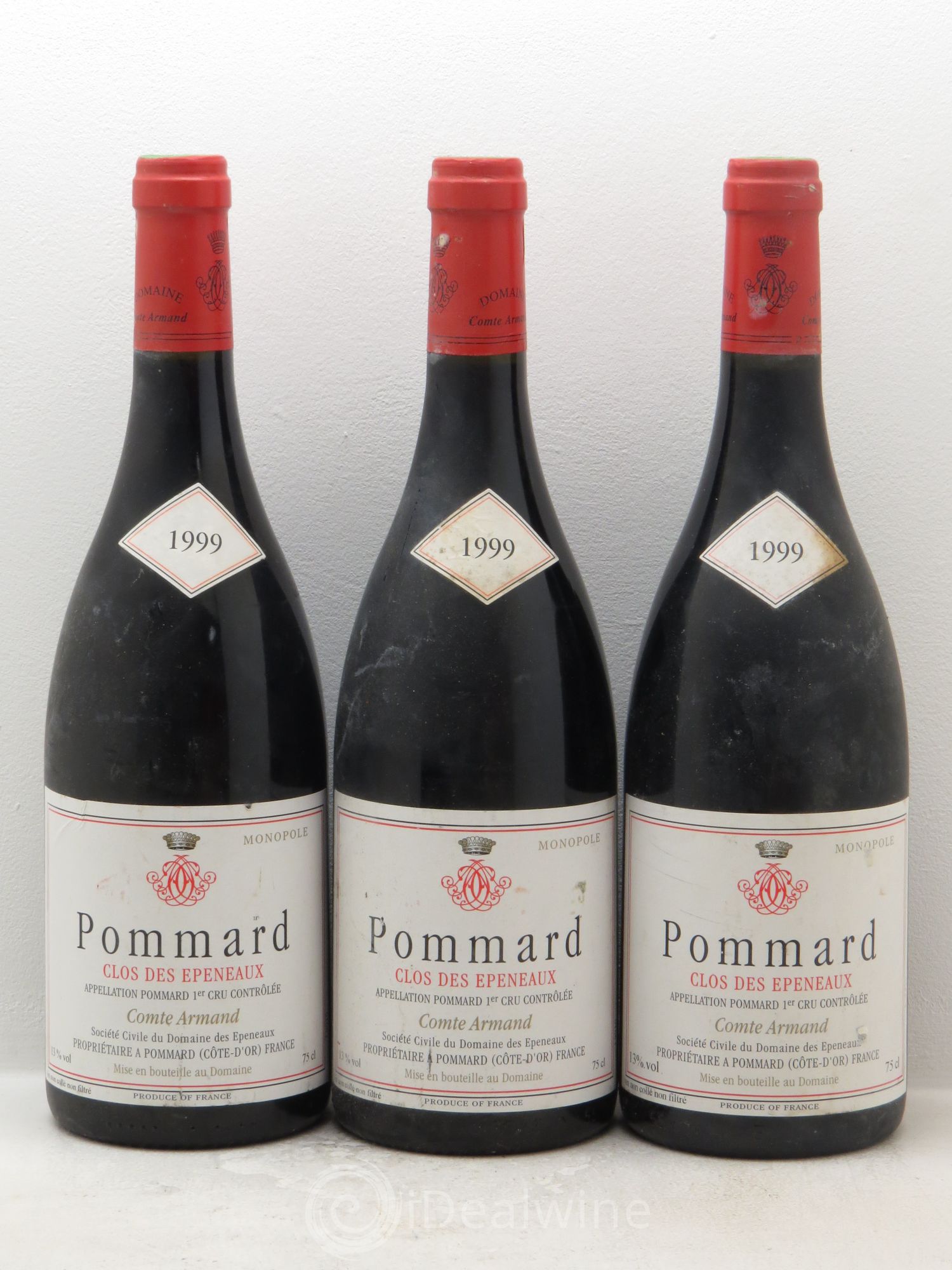 Pommard 1er Cru Clos des Epeneaux Comte Armand 1999 - Lot de 3 bouteilles - 0