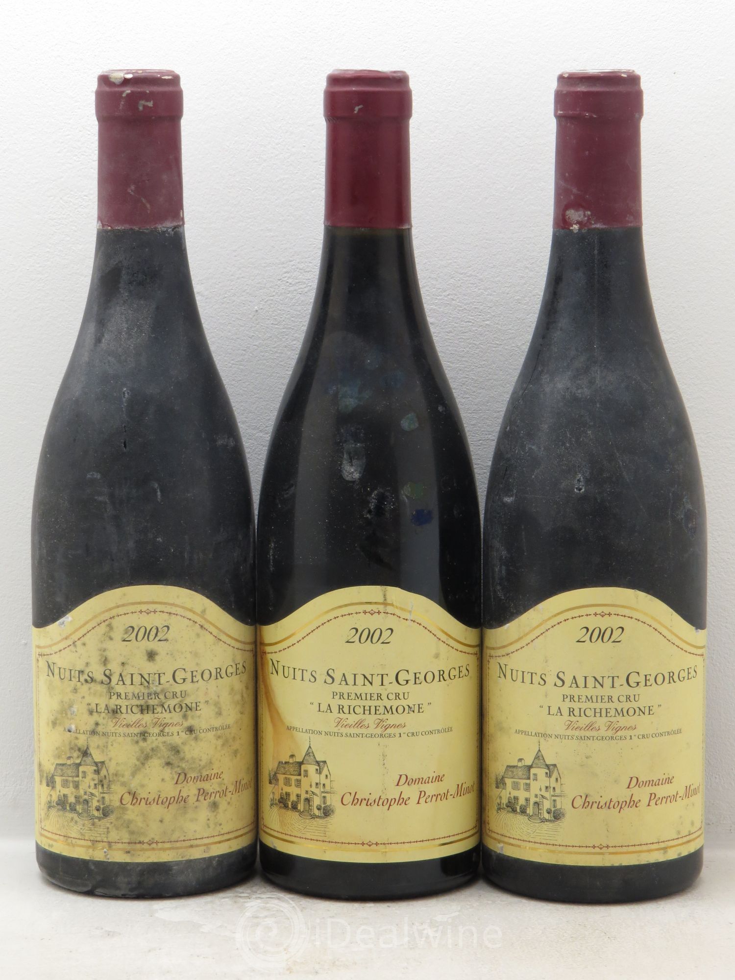 Nuits-Saint-Georges 1er Cru La Richemone Vieilles Vignes Perrot-Minot 2002 - Lot de 3 bouteilles - 0
