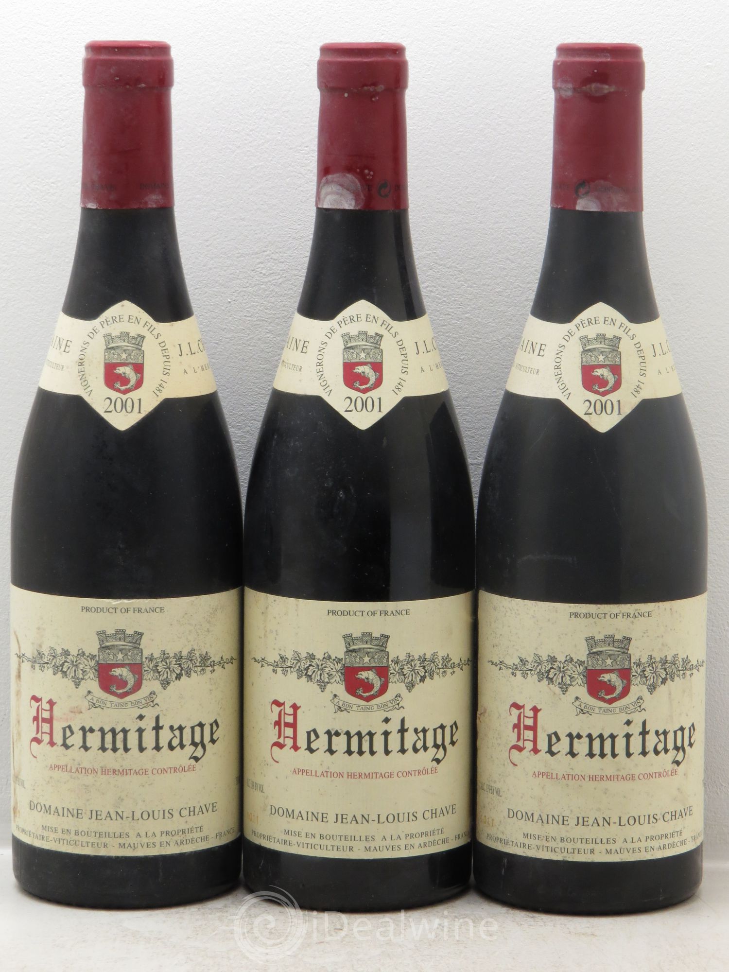 Hermitage Jean-Louis Chave 2001 - Lot de 3 bouteilles - 0