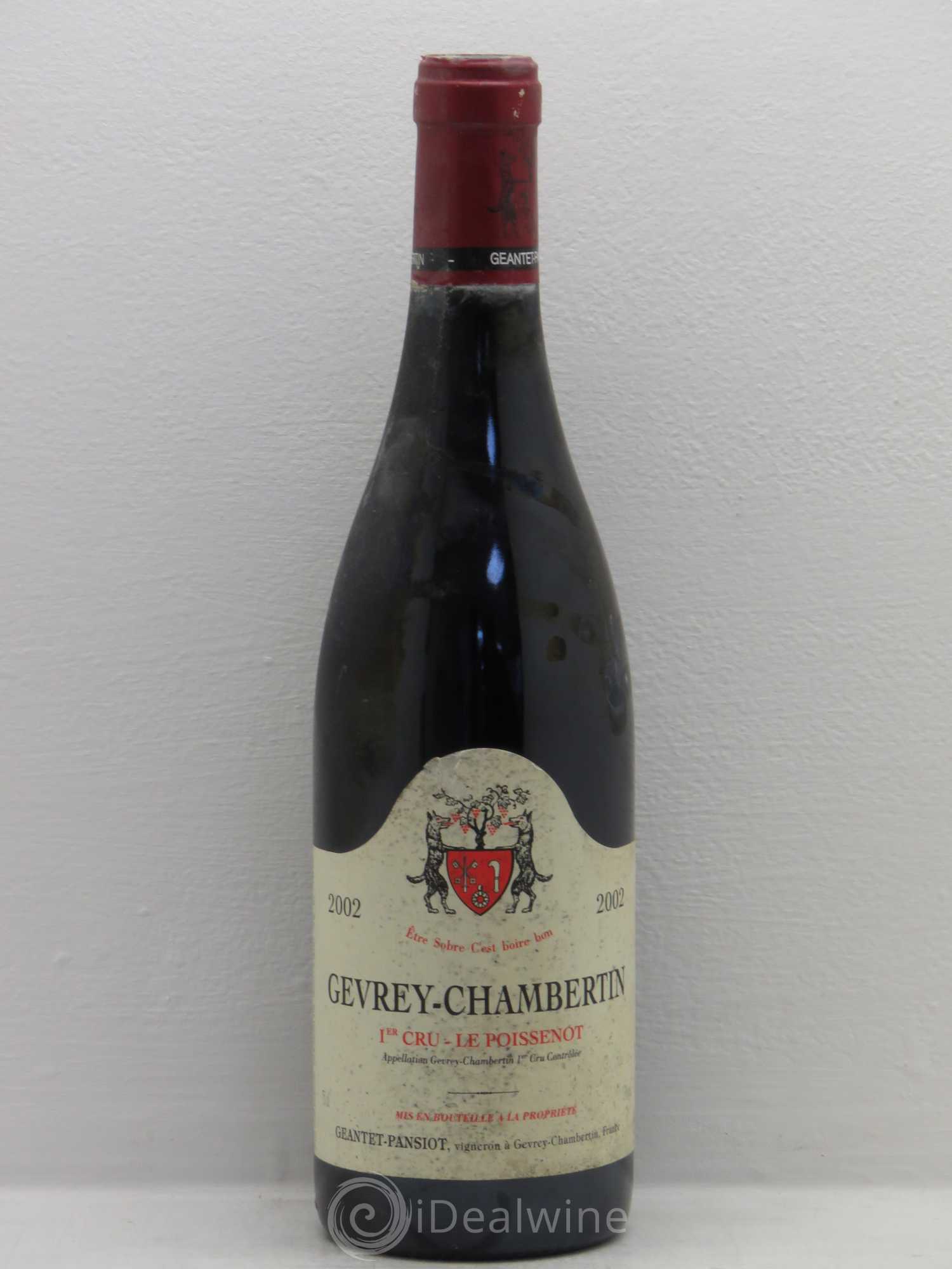 Gevrey-Chambertin 1er Cru Le Poissenot Geantet-Pansiot 2002 - Lot de 1 bouteille - 0