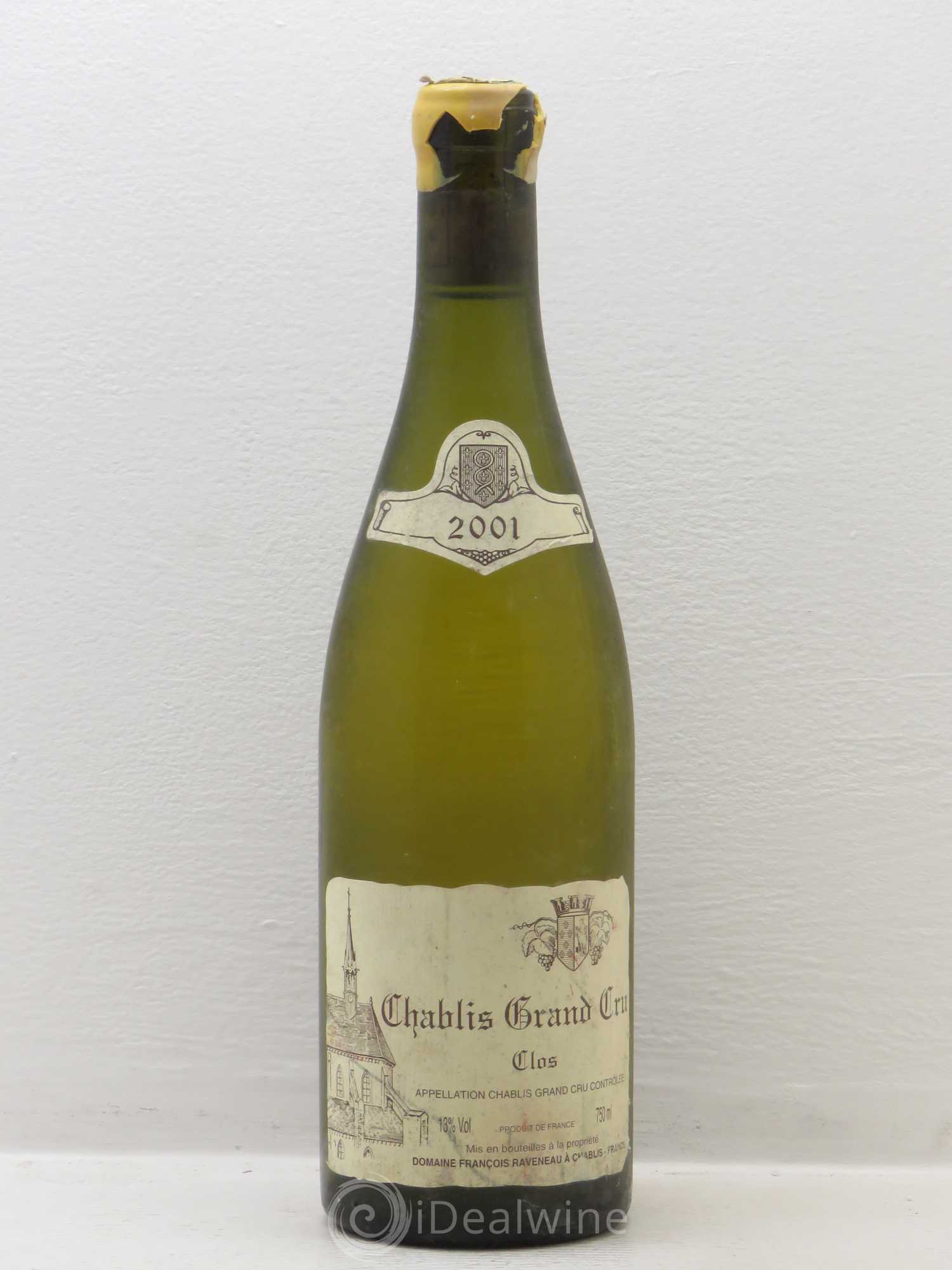 Chablis Grand Cru Clos Raveneau (Domaine) 2001 - Lot de 1 bouteille - 0