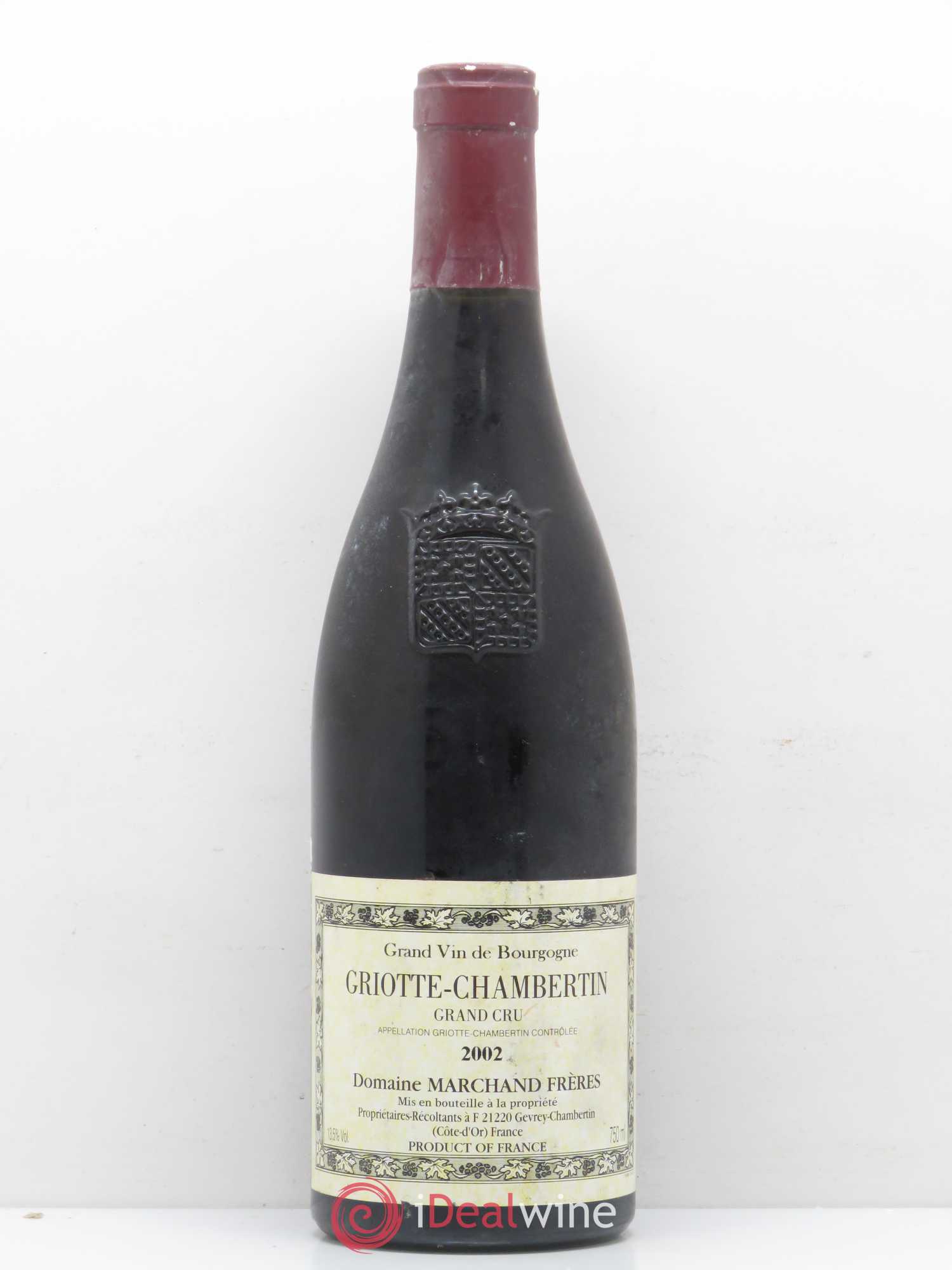 Griotte-Chambertin Grand Cru Marchand Freres 2002 - Lot de 1 bouteille - 0
