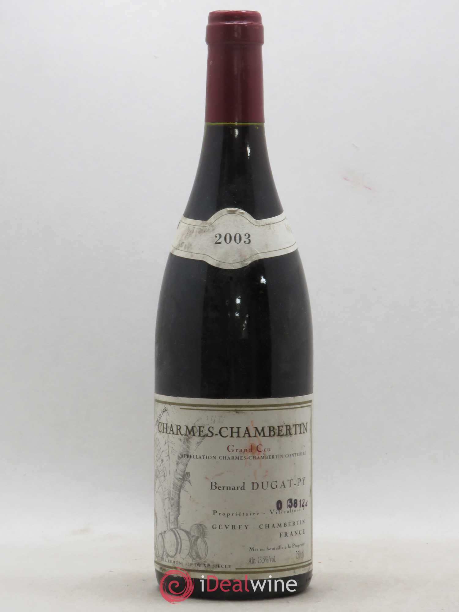 Charmes-Chambertin Grand Cru Dugat-Py 2003 - Lot de 1 bouteille - 0