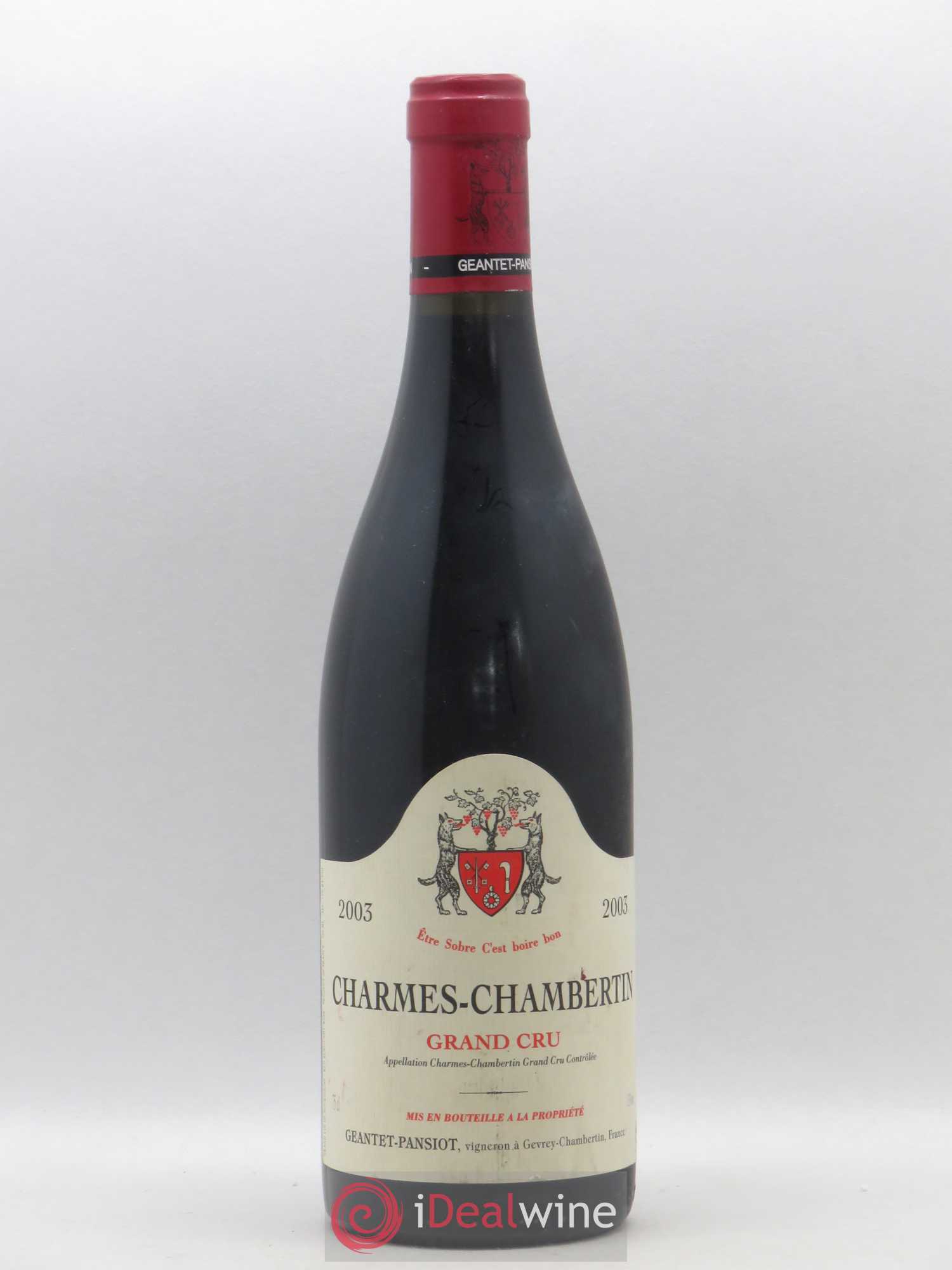 Charmes-Chambertin Grand Cru Geantet-Pansiot 2003 - Lot de 1 bouteille - 0