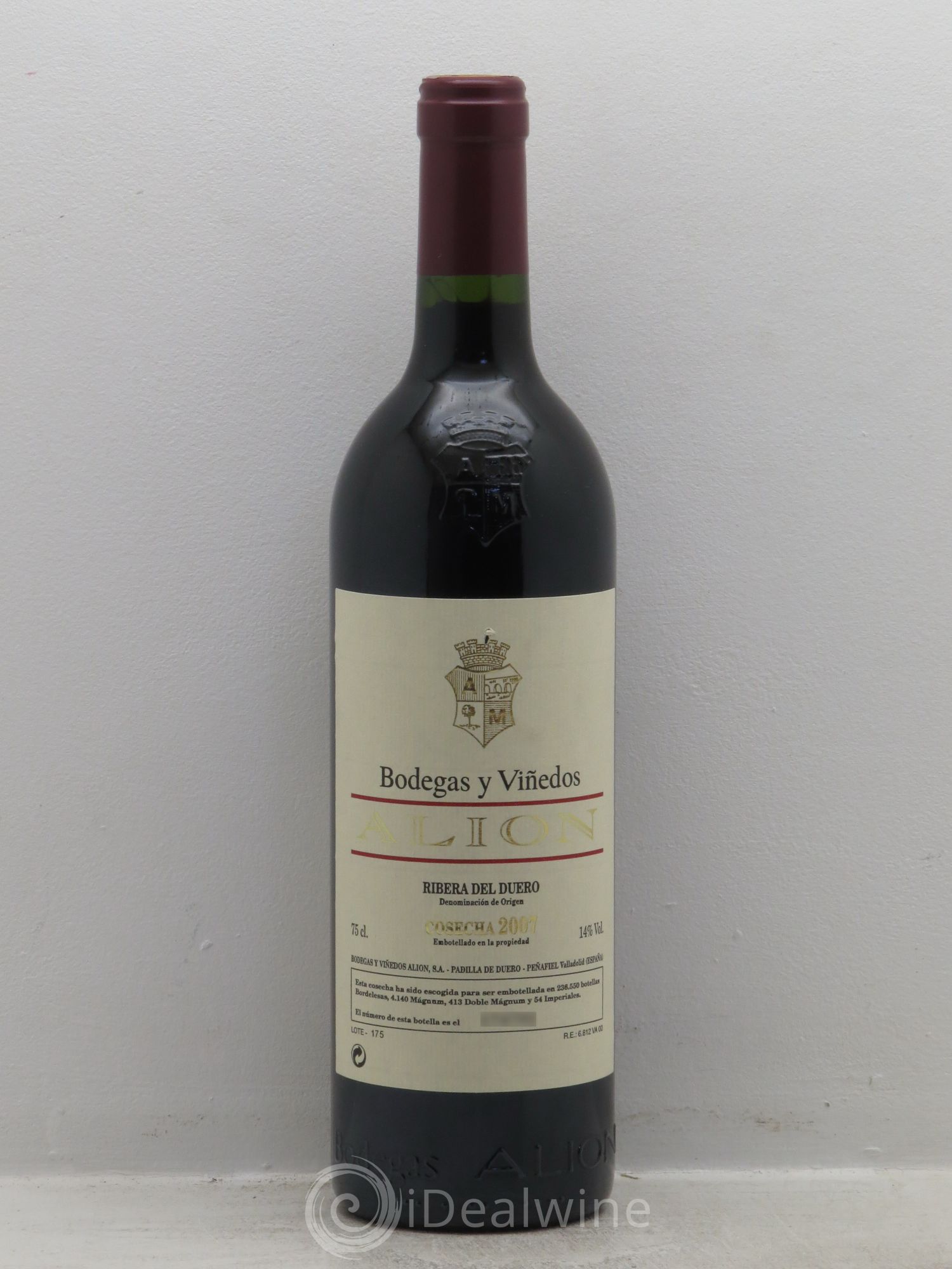 Ribera Del Duero DO Vega Sicilia Alion Famille Alvarez 2007 - Lot de 1 bouteille - 0