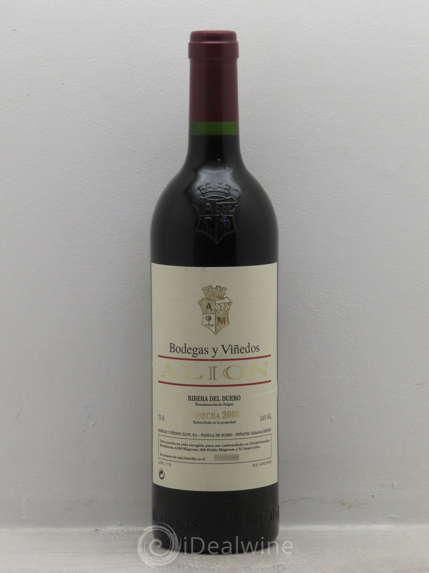 Ribera Del Duero DO Vega Sicilia Alion Famille Alvarez 2008 - Lot de 1 bouteille - 0