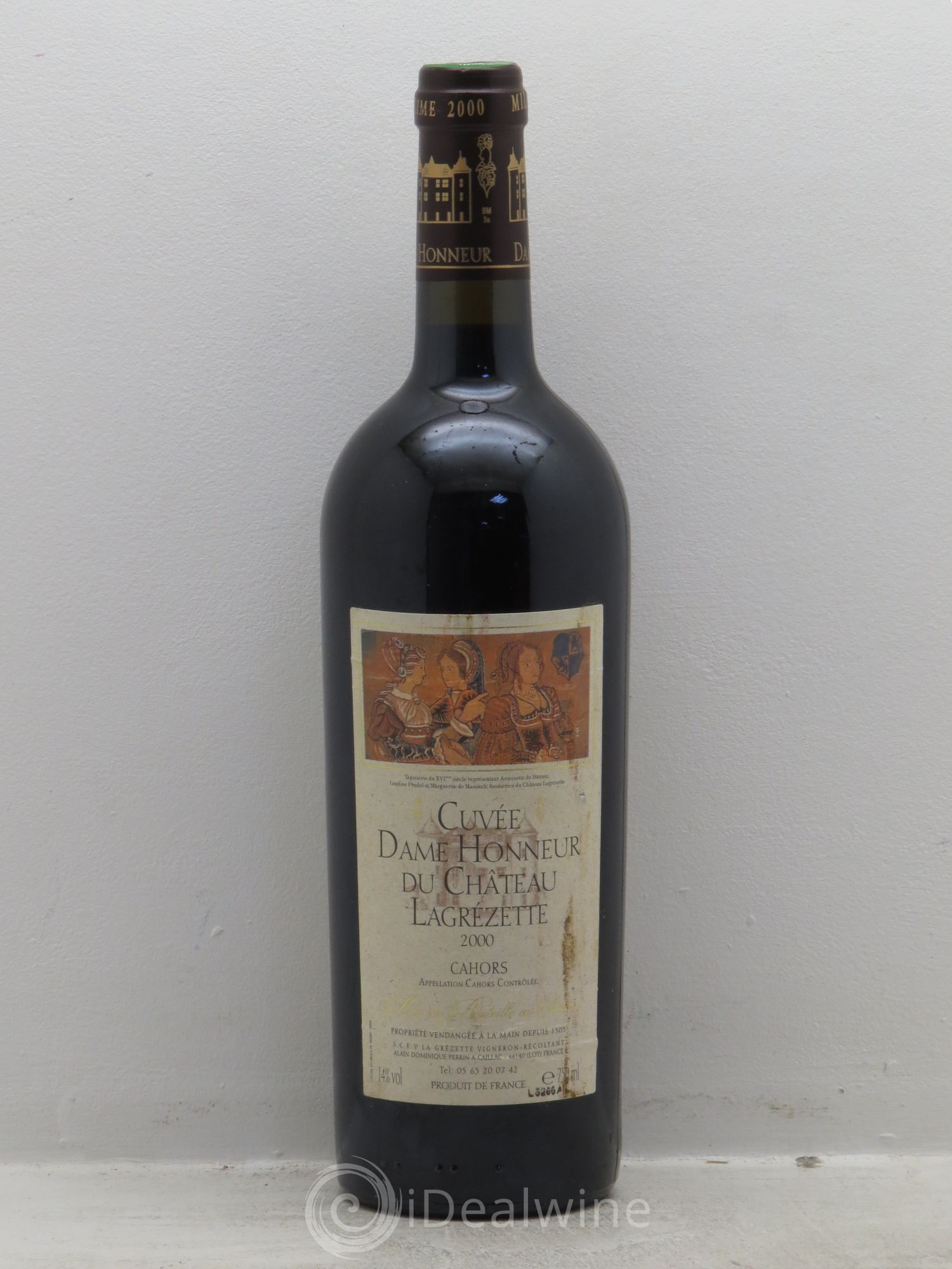 Cahors Château Lagrezette Alain Dominique Perrin Dame d'Honneur 2000 - Lot de 1 bouteille - 0