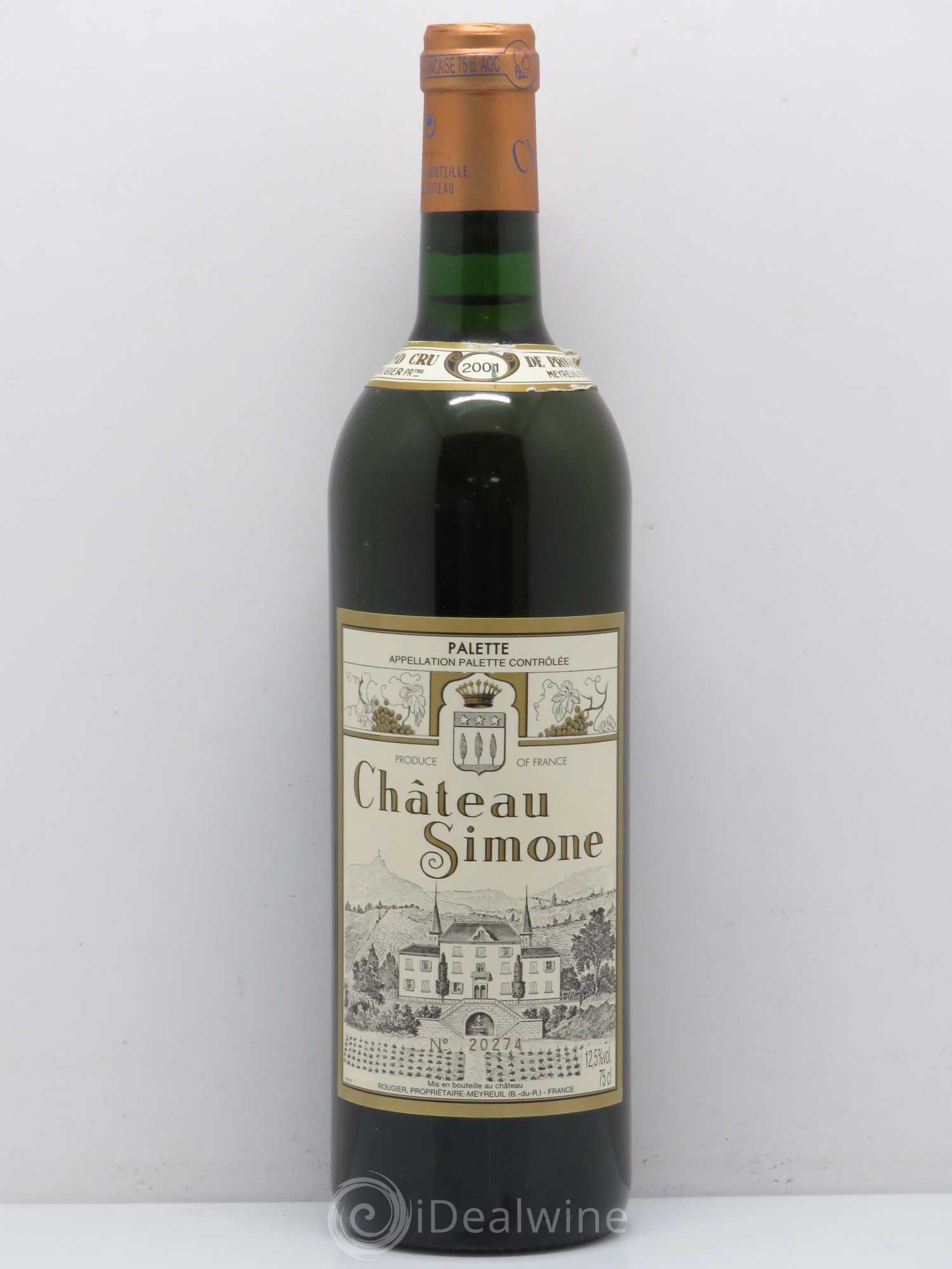 Palette Château Simone Famille Rougier (sans prix de réserve) 2001 - Lot de 1 bouteille - 0