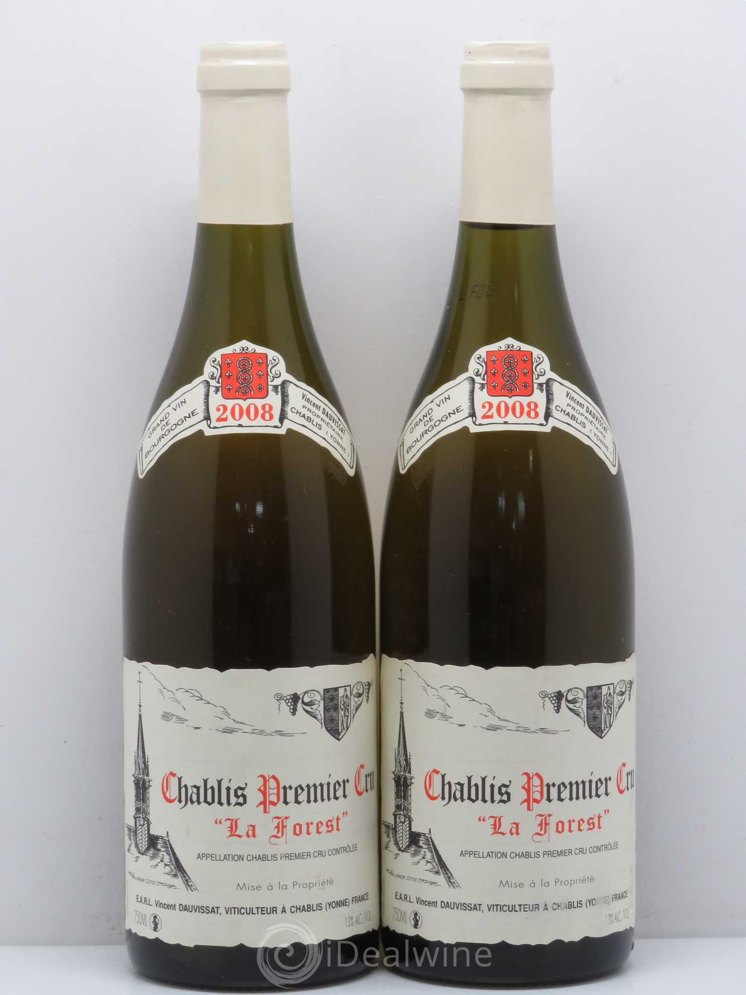 Chablis 1er Cru La Forest Vincent Dauvissat (Domaine) (sans prix de réserve) 2008 - Lot de 2 bouteilles - 0