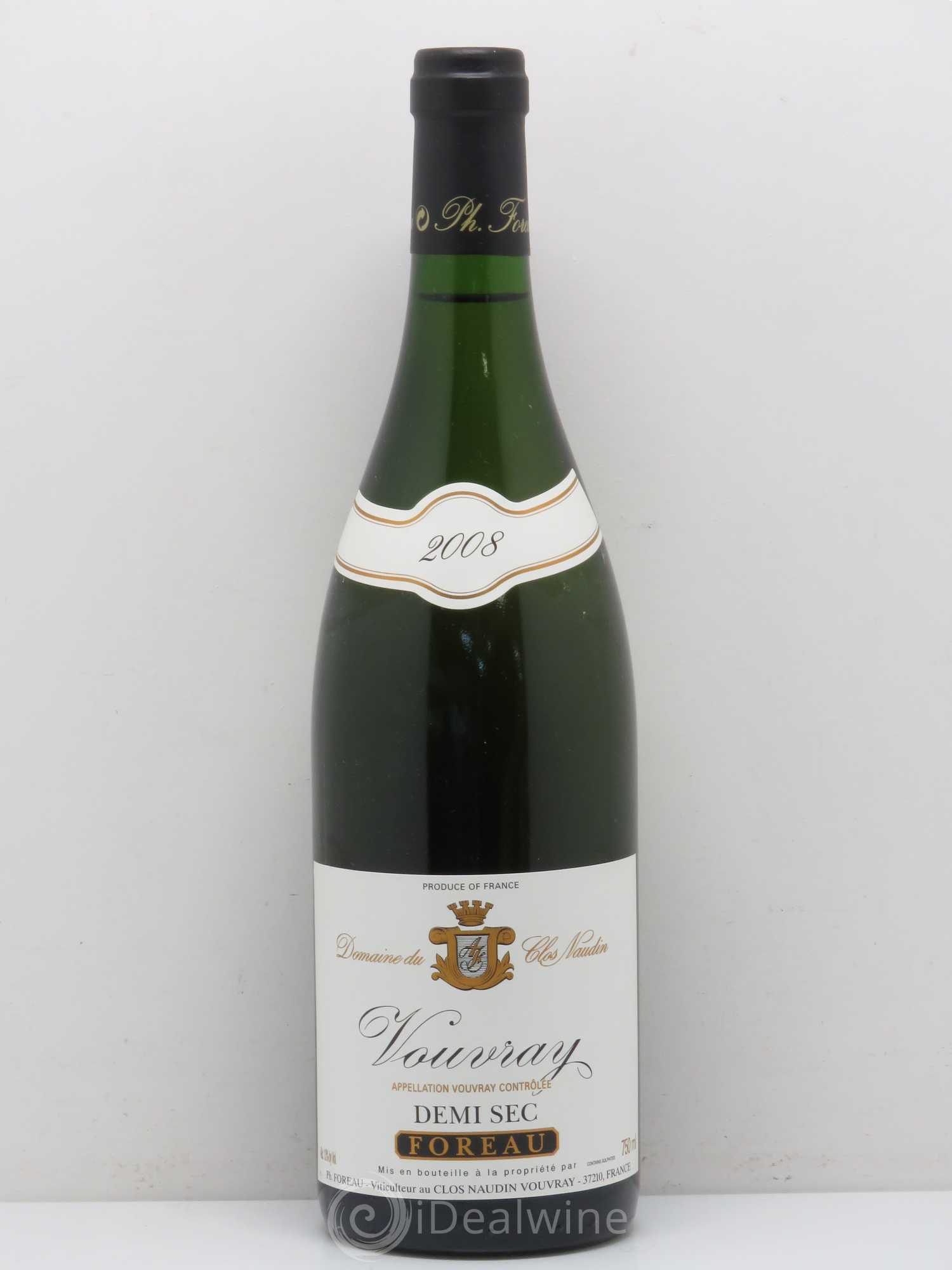Vouvray Demi-Sec Clos Naudin - Philippe Foreau (sans prix de réserve) 2008 - Lot de 1 bouteille - 0