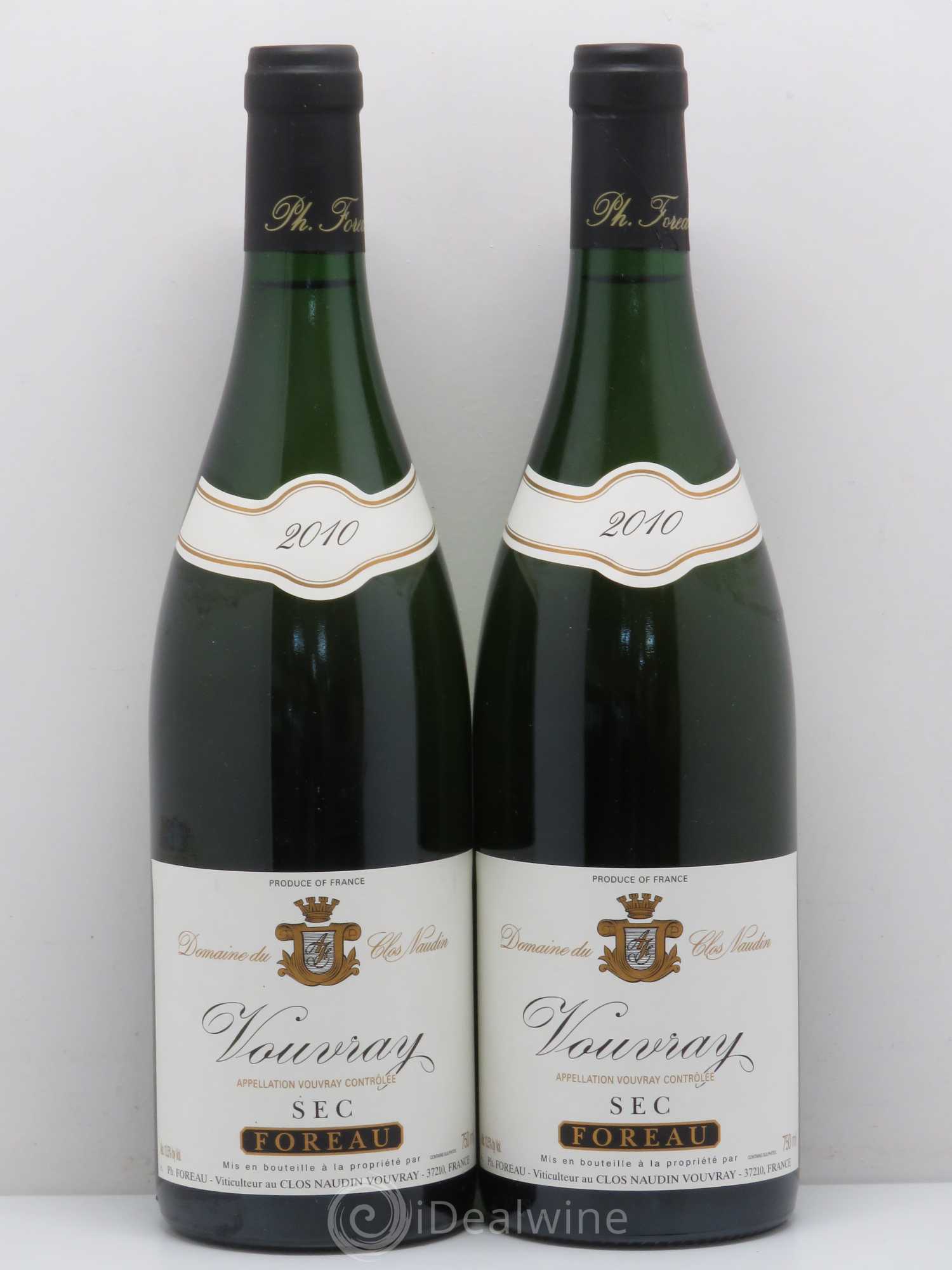 Vouvray Sec Clos Naudin - Philippe Foreau (sans prix de réserve) 2010 - Lot de 2 bouteilles - 0