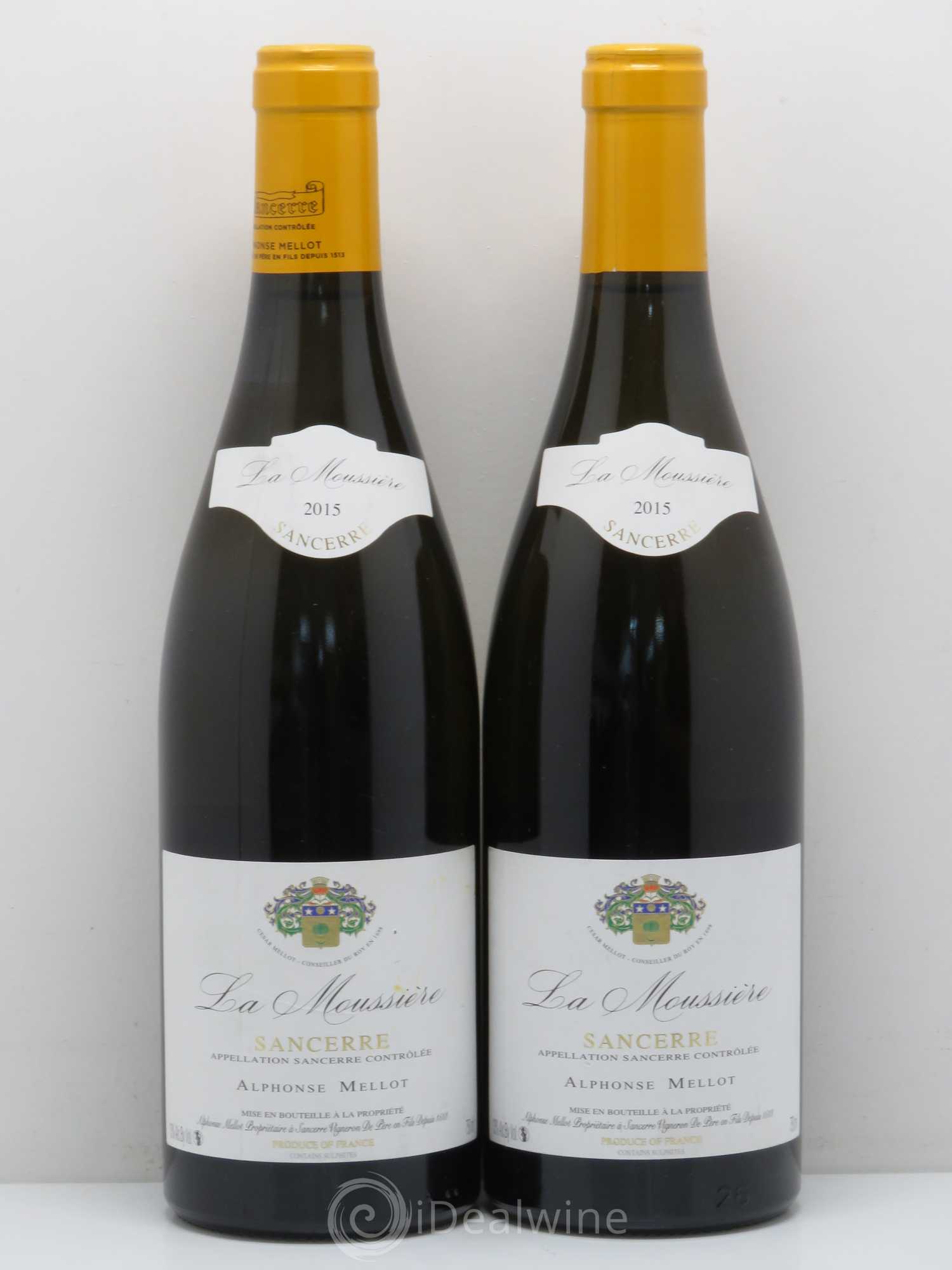 Sancerre La Moussière Alphonse Mellot (sans prix de réserve) 2015 - Lot de 2 bouteilles - 0