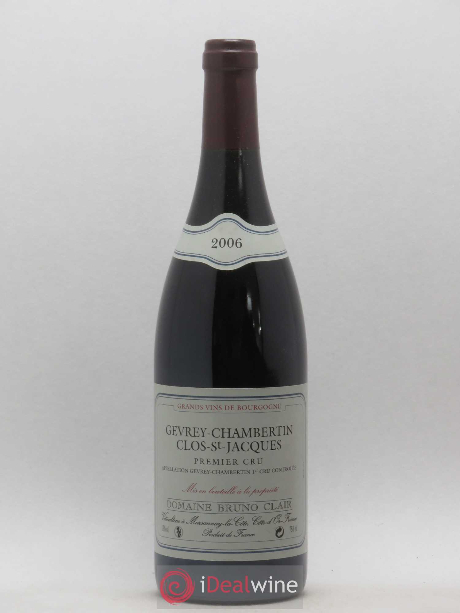 Gevrey-Chambertin 1er Cru Clos Saint-Jacques Bruno Clair (Domaine) (sans prix de réserve) 2006 - Lot de 1 bouteille - 0