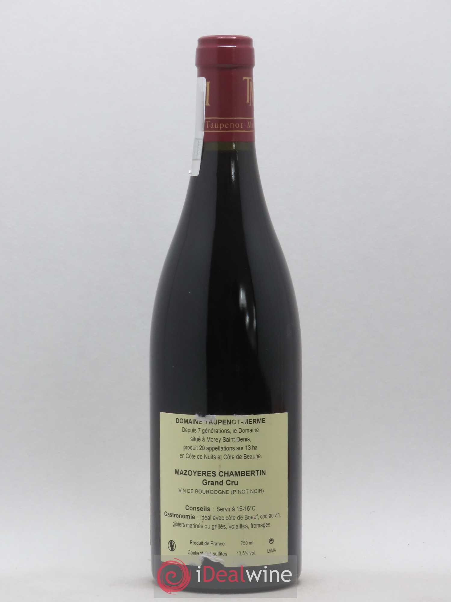 Mazoyères-Chambertin Grand Cru Domaine Taupenot Merme (sans prix de réserve) 2009 - Posten von 1 Flasche - 1