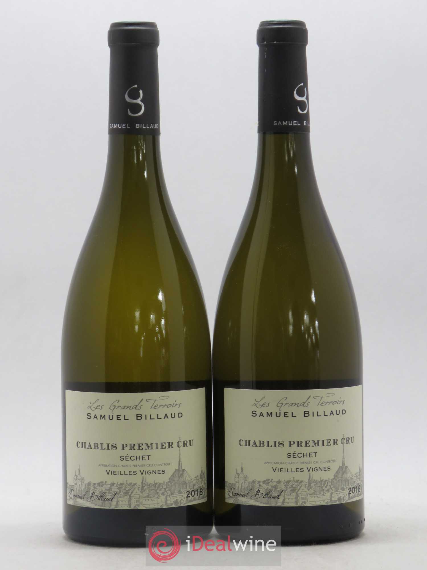 Chablis 1er Cru Sechets Samuel Billaud Vieilles vignes (sans prix de réserve) (sans prix de réserve) 2018 - Posten von 2 Flaschen - 0