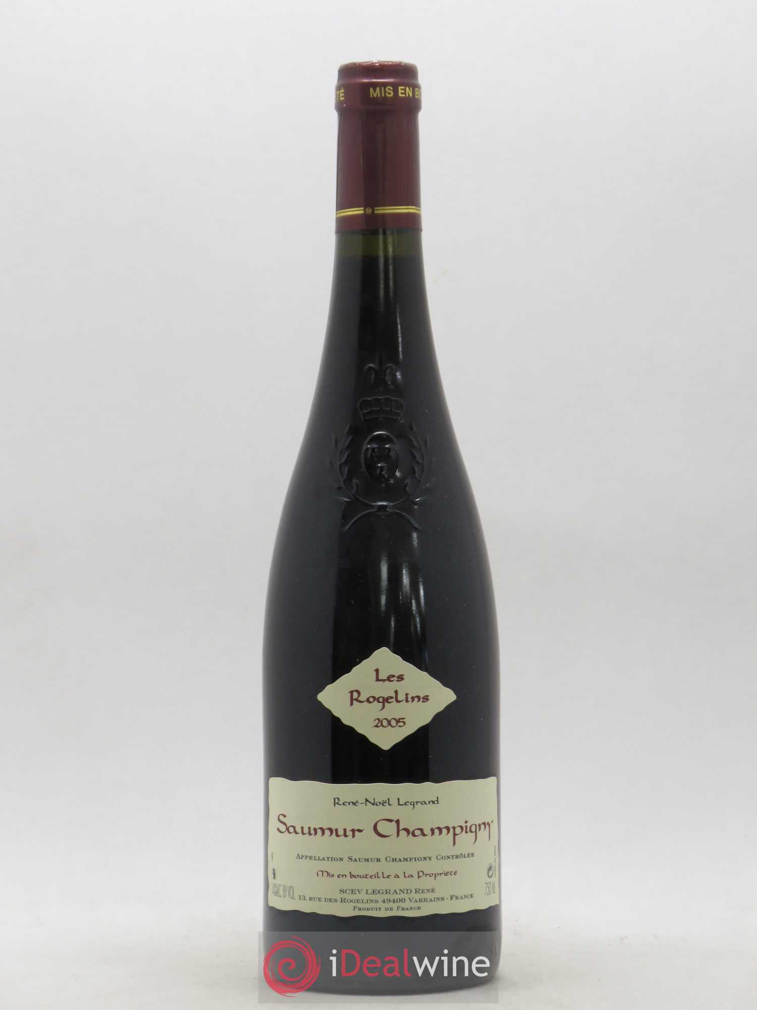Saumur-Champigny Les Rogelins Clotilde Legrand (anciennement René-Noël Legrand) (sans prix de réserve) 2005 - Lot de 1 bouteille - 0