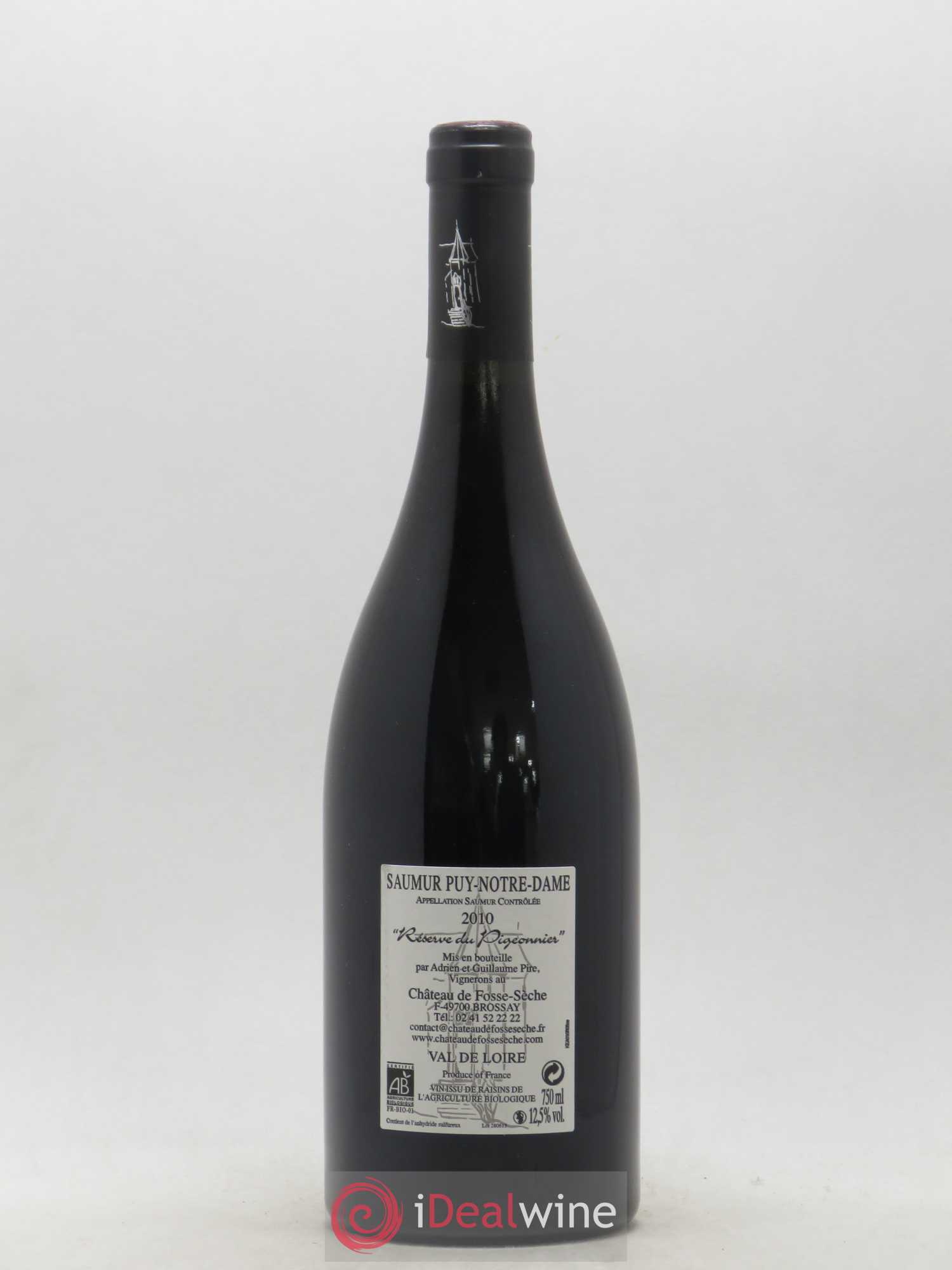 Vin de France (anciennement Saumur Puy-Notre-Dame) Réserve du Pigeonnier Château de Fosse-Sèche (sans prix de réserve) 2010 - Lot de 1 bouteille - 1