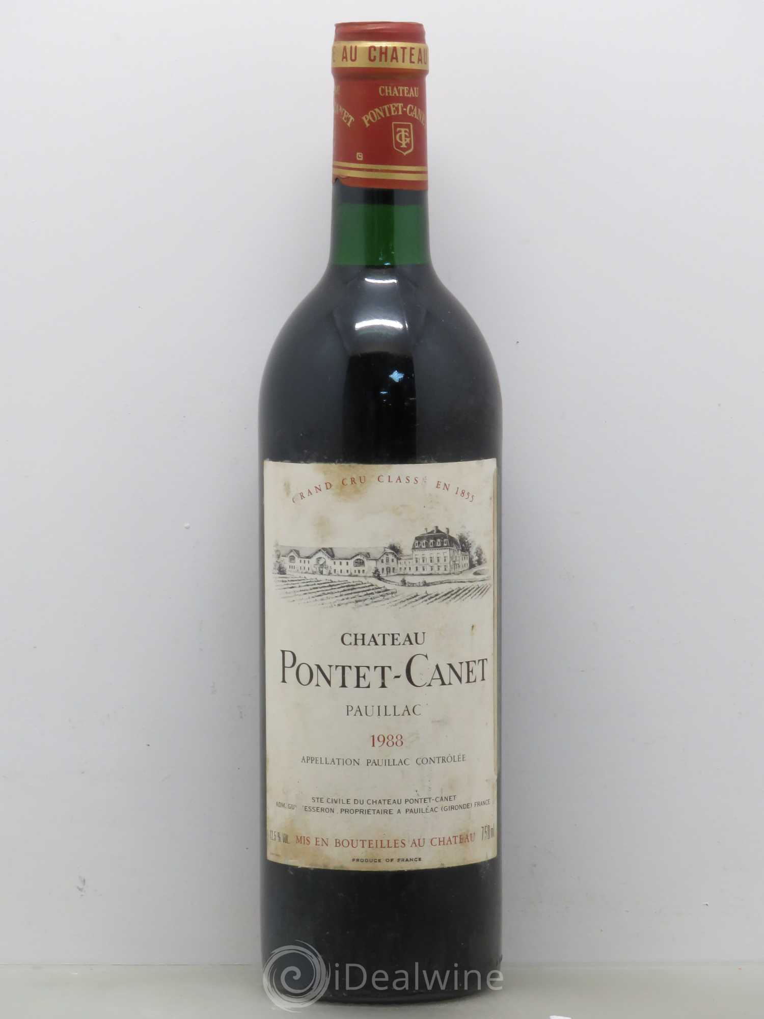 Château Pontet Canet 5ème Grand Cru Classé 1988 - Lot de 1 bouteille - 0