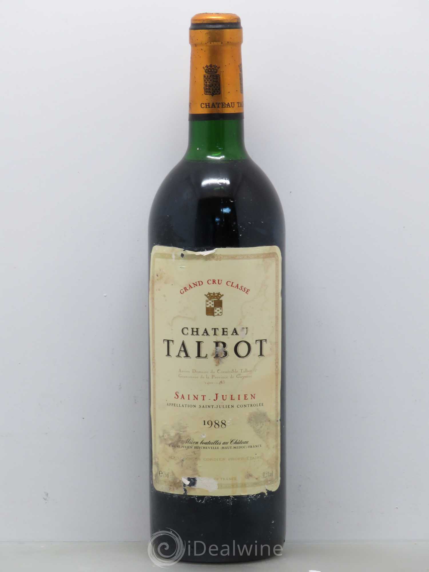 Château Talbot 4ème Grand Cru Classé 1988 - Lot de 1 bouteille - 0