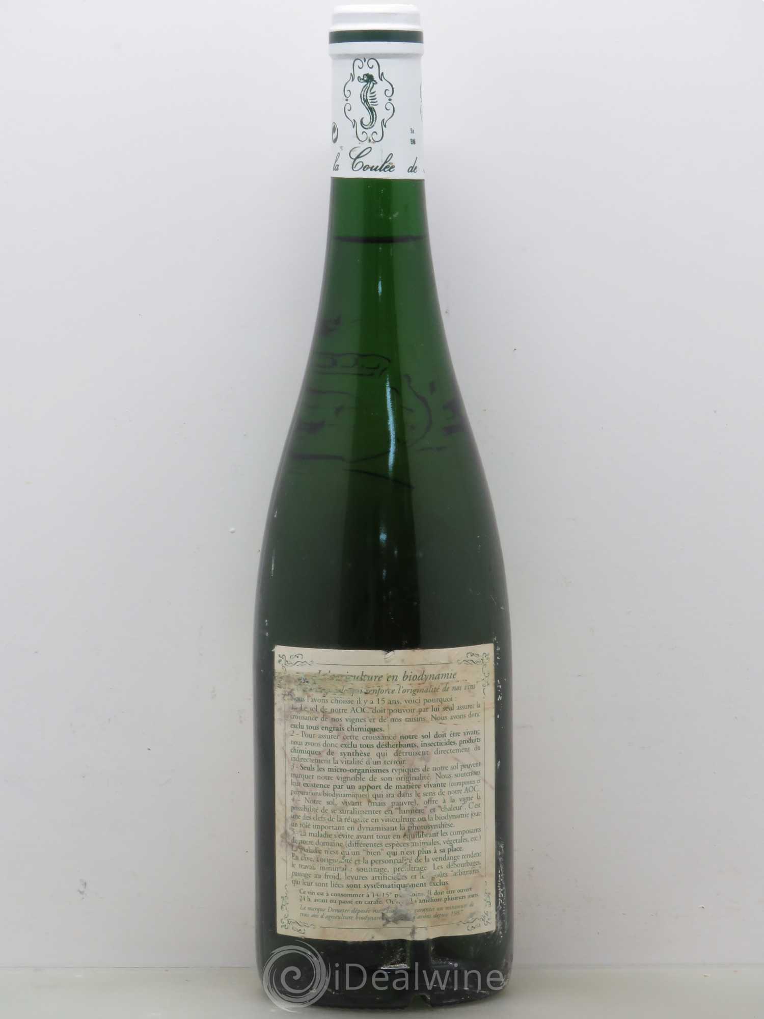 Savennières Clos de la Coulée de Serrant Vignobles de la Coulée de Serrant - Nicolas Joly 1996 - Lot de 1 bouteille - 1