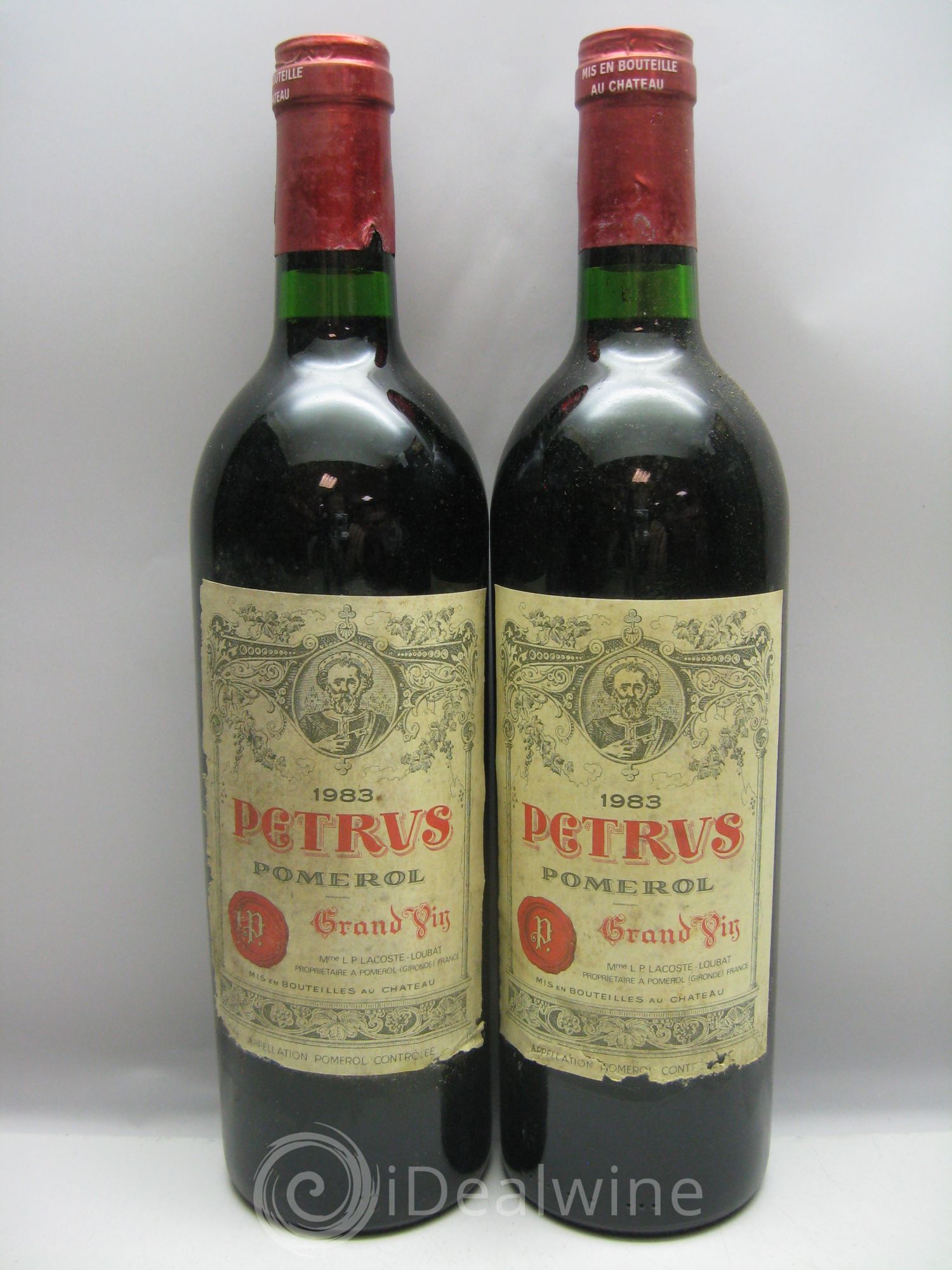 Petrus Caisse bois très abimée et humide 1983 - Posten von 12 Flaschen - 3
