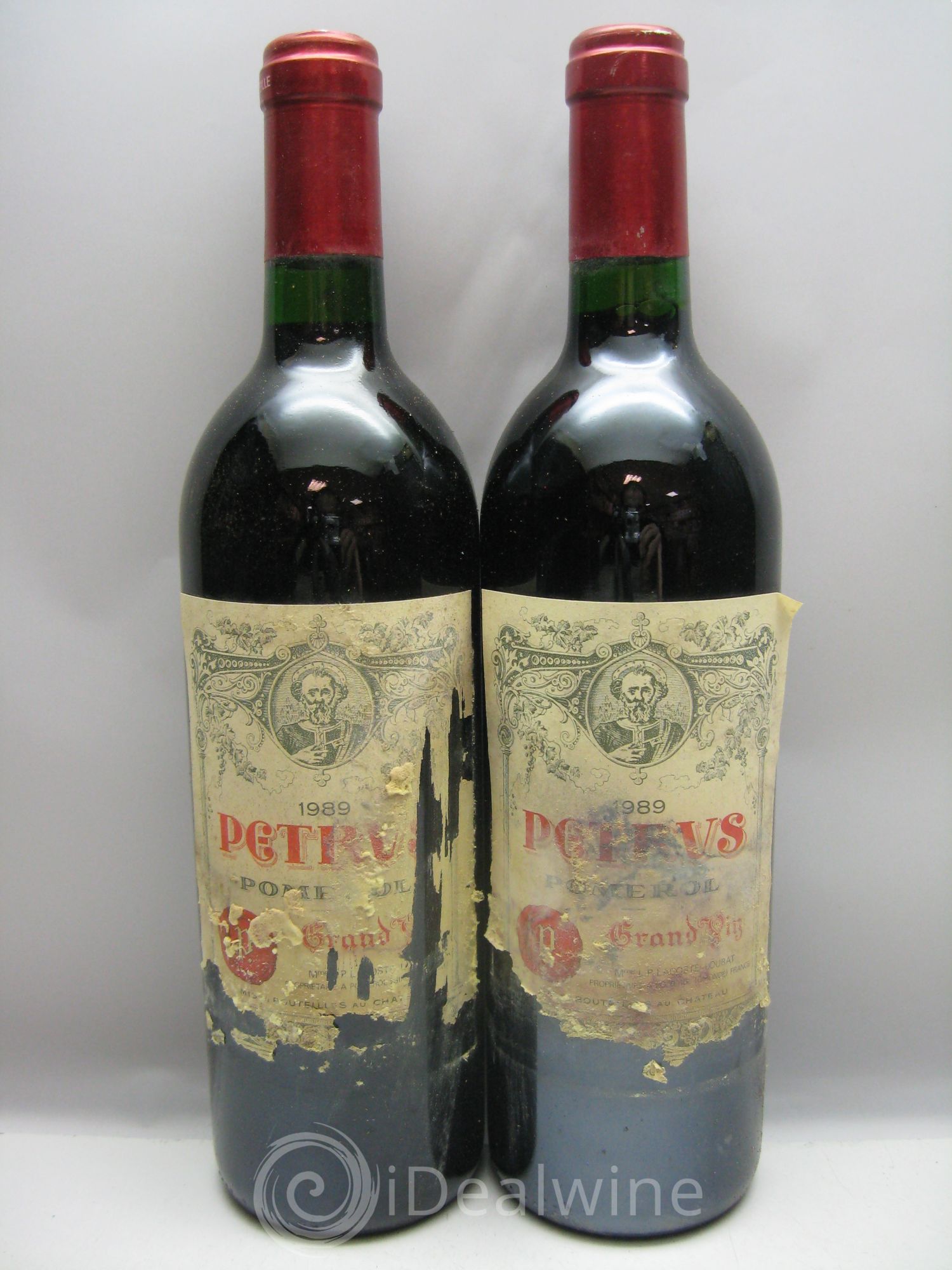 Petrus Caisse bois très abimée et humide 1989 - Posten von 6 Flaschen - 0