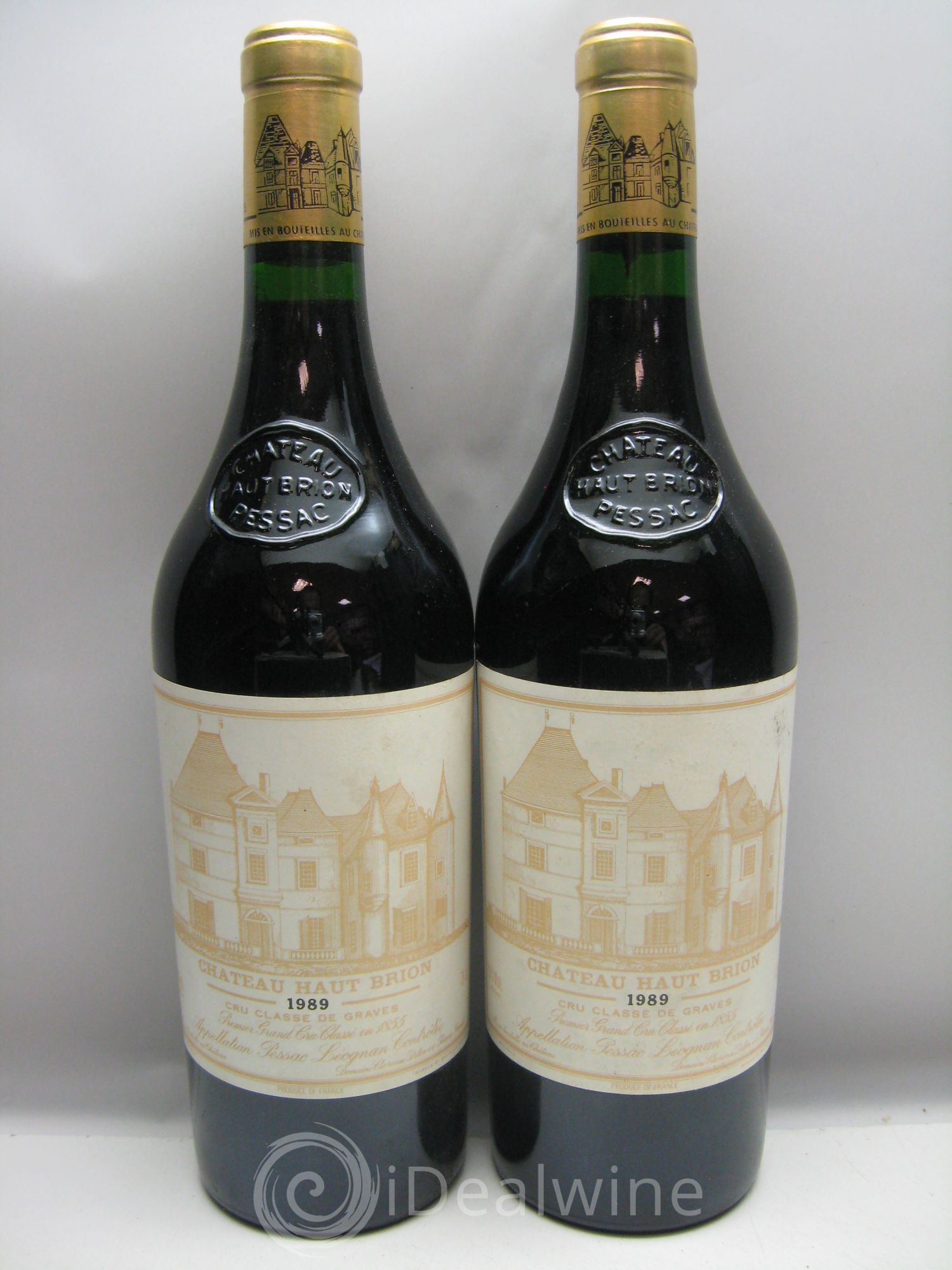 Château Haut Brion 1er Grand Cru Classé Caisse bois très abimée et humide -  1989 - Lotto di 12 bottiglie - 3