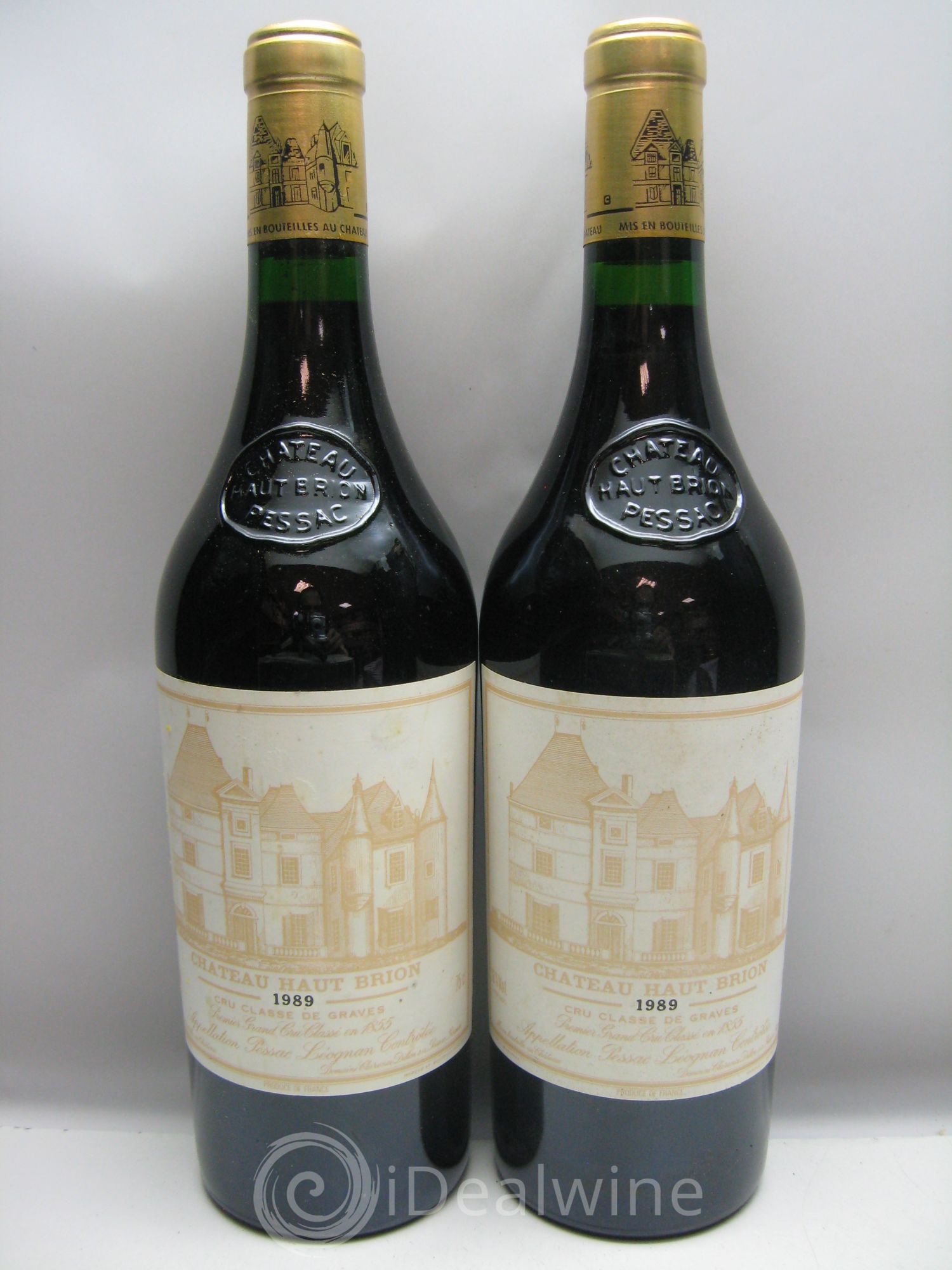 Château Haut Brion 1er Grand Cru Classé Caisse bois très abimée et humide -  1989 - Lotto di 12 bottiglie - 5