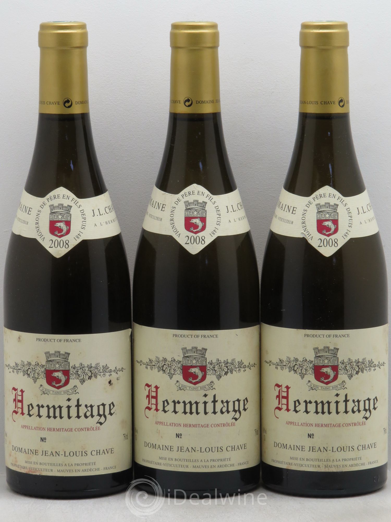Hermitage Jean-Louis Chave 2008 - Lot de 3 bouteilles - 0
