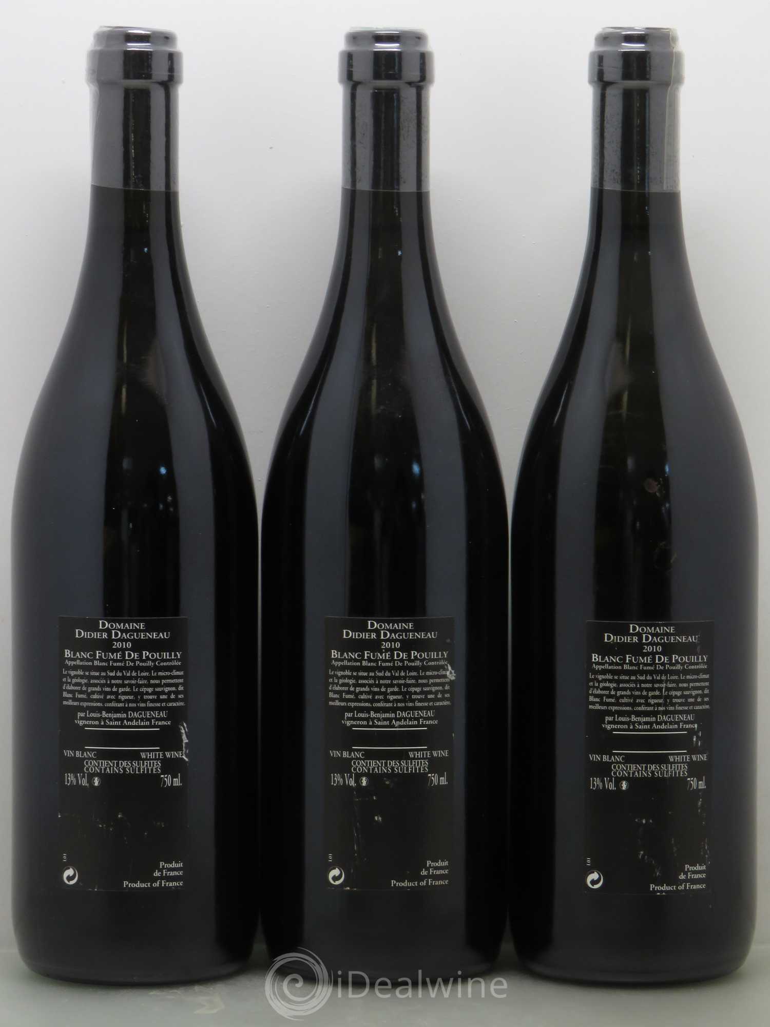 Vin de France (anciennement Pouilly-Fumé) Silex Dagueneau (Domaine Didier - Louis-Benjamin) 2010 - Lot de 3 bouteilles - 1
