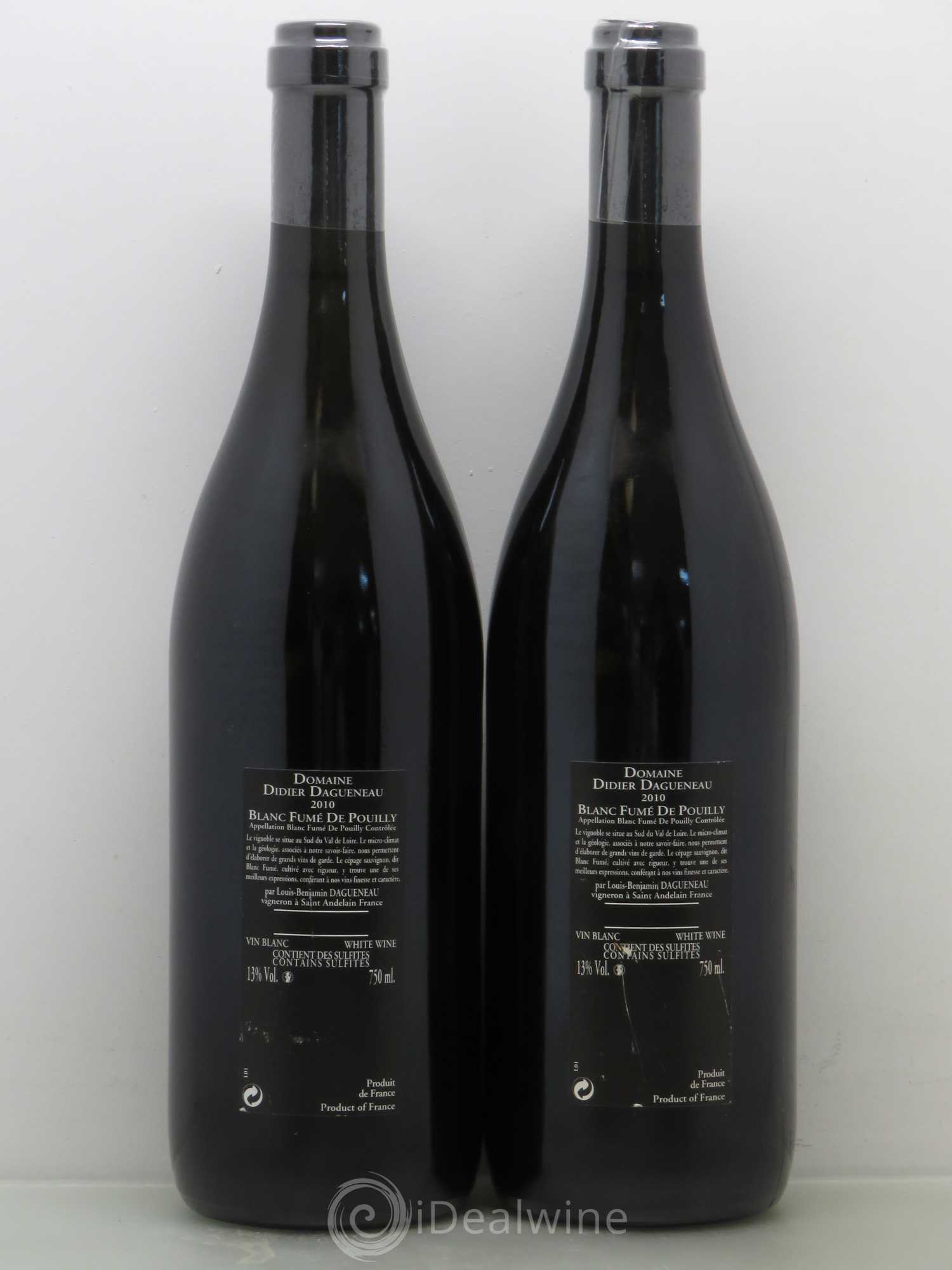 Vin de France (anciennement Pouilly-Fumé) Silex Dagueneau (Domaine Didier - Louis-Benjamin) 2010 - Lot de 2 bouteilles - 1