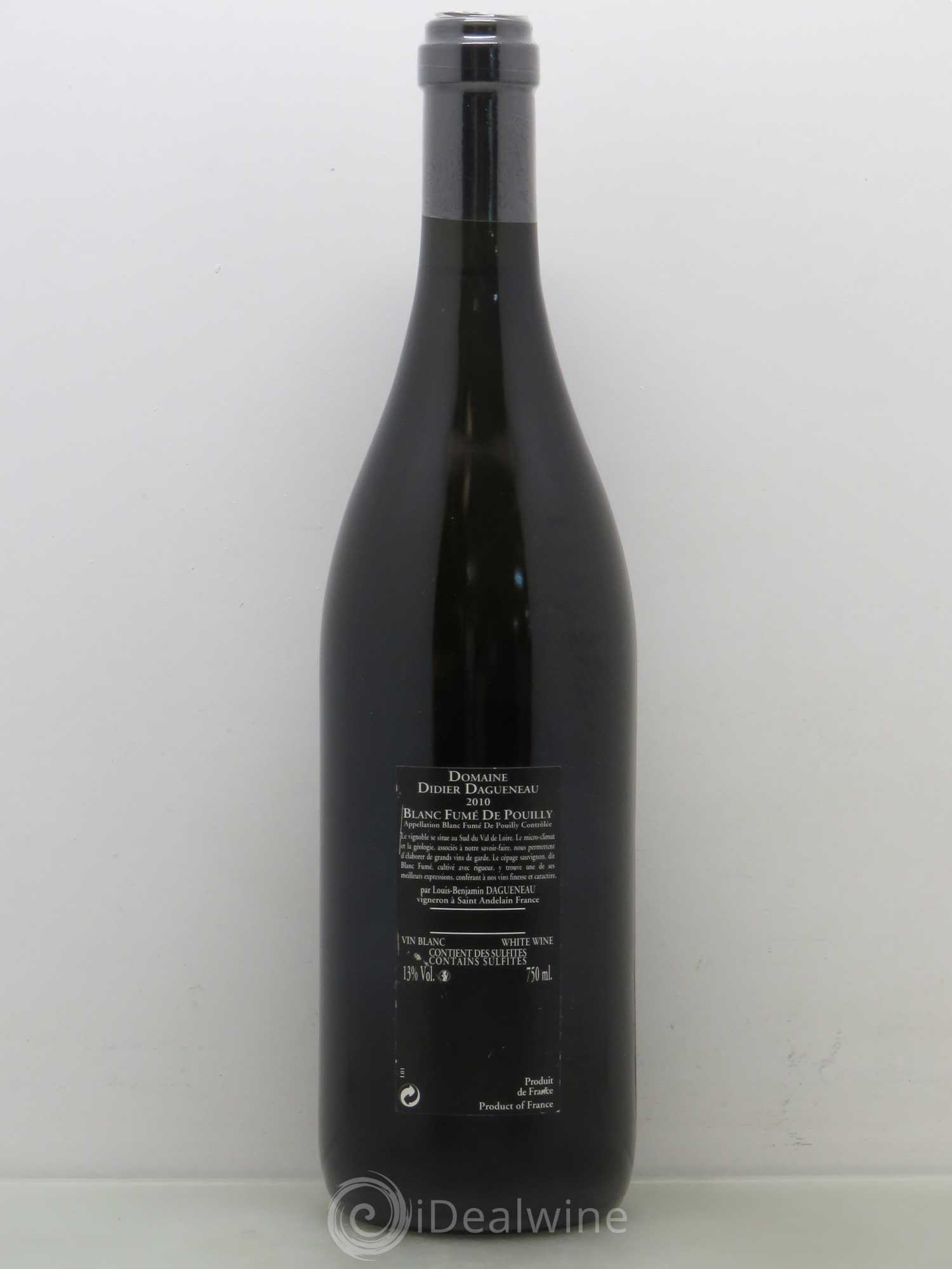 Vin de France (anciennement Pouilly-Fumé) Silex Dagueneau (Domaine Didier - Louis-Benjamin) 2010 - Lot de 1 bouteille - 1