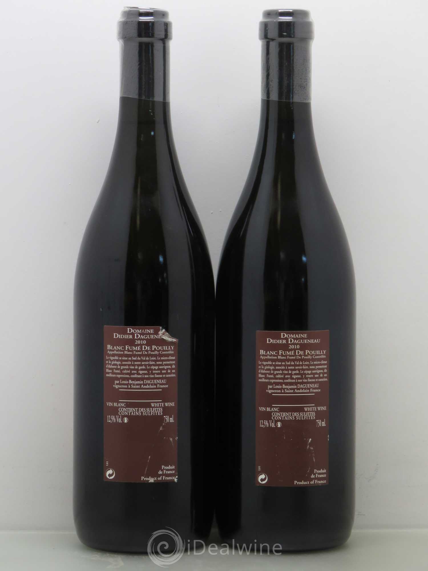 Vin de France (anciennement Pouilly-Fumé) Pur Sang Dagueneau (Domaine Didier - Louis-Benjamin) 2010 - Lot de 2 bouteilles - 1